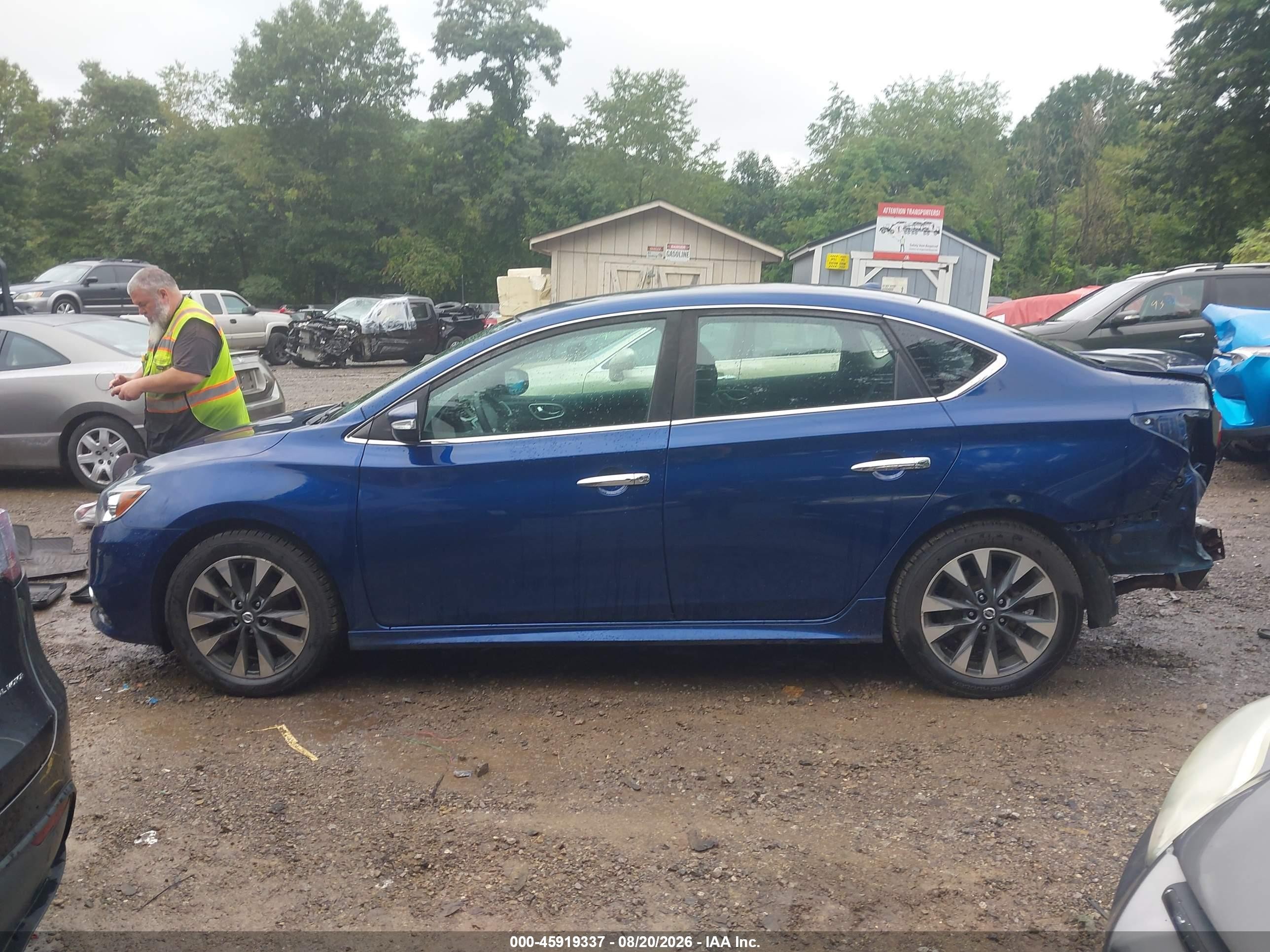 2019 Nissan Sentra Sr Blue vin: 3N1AB7APXKY314169