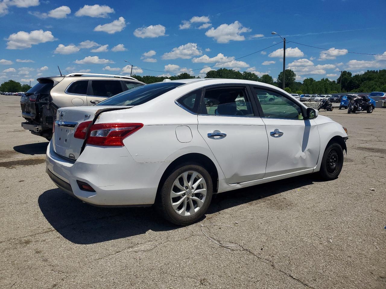 2019 Nissan Sentra Sv White vin: 3N1AB7APXKY318531