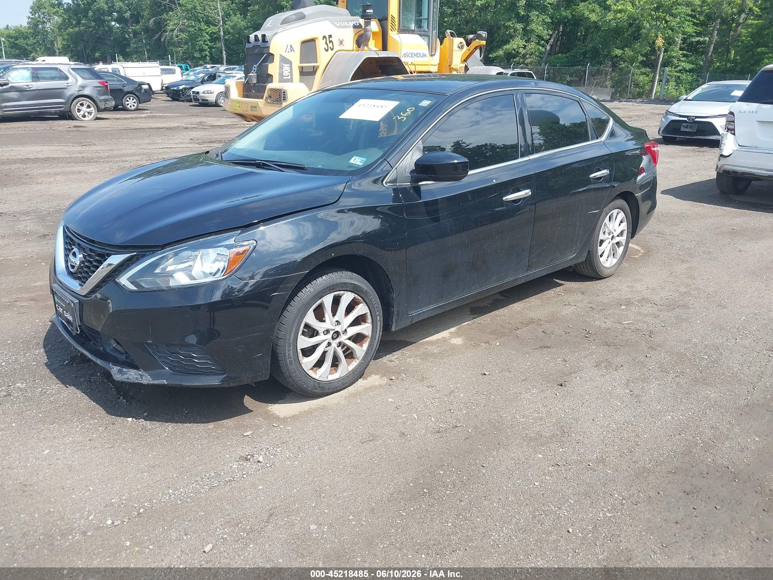 2019 Nissan Sentra Sv Black vin: 3N1AB7APXKY340948