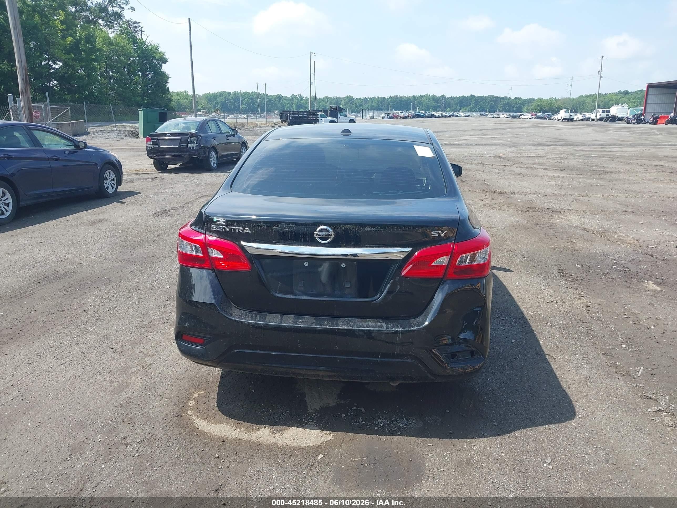 2019 Nissan Sentra Sv Black vin: 3N1AB7APXKY340948