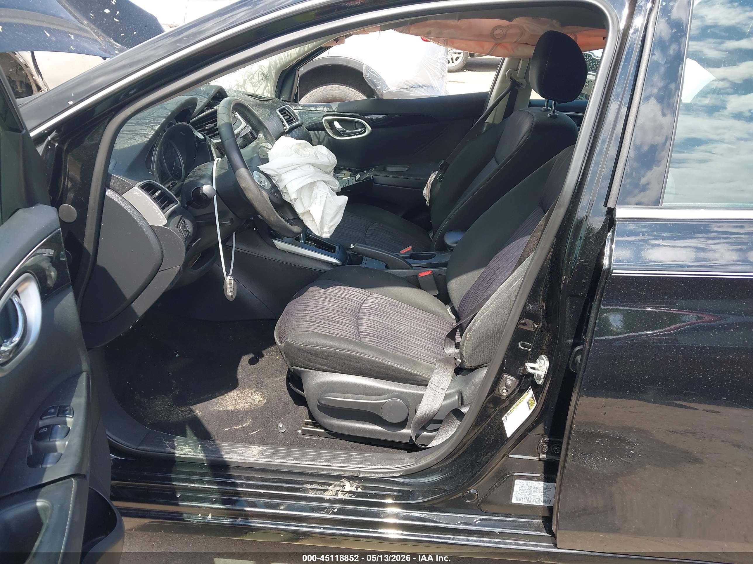 2019 Nissan Sentra Sv Black vin: 3N1AB7APXKY438636