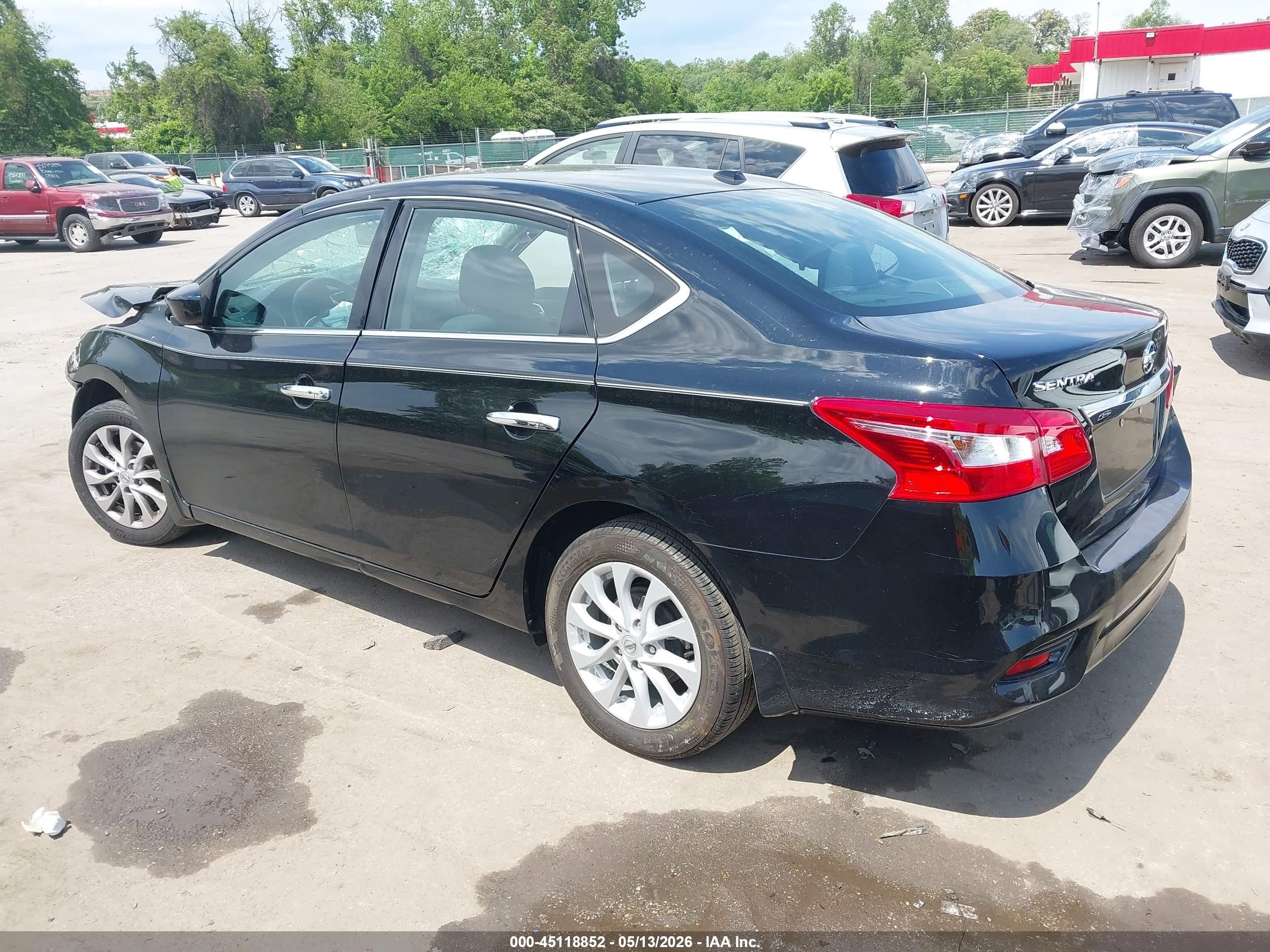 2019 Nissan Sentra Sv Black vin: 3N1AB7APXKY438636