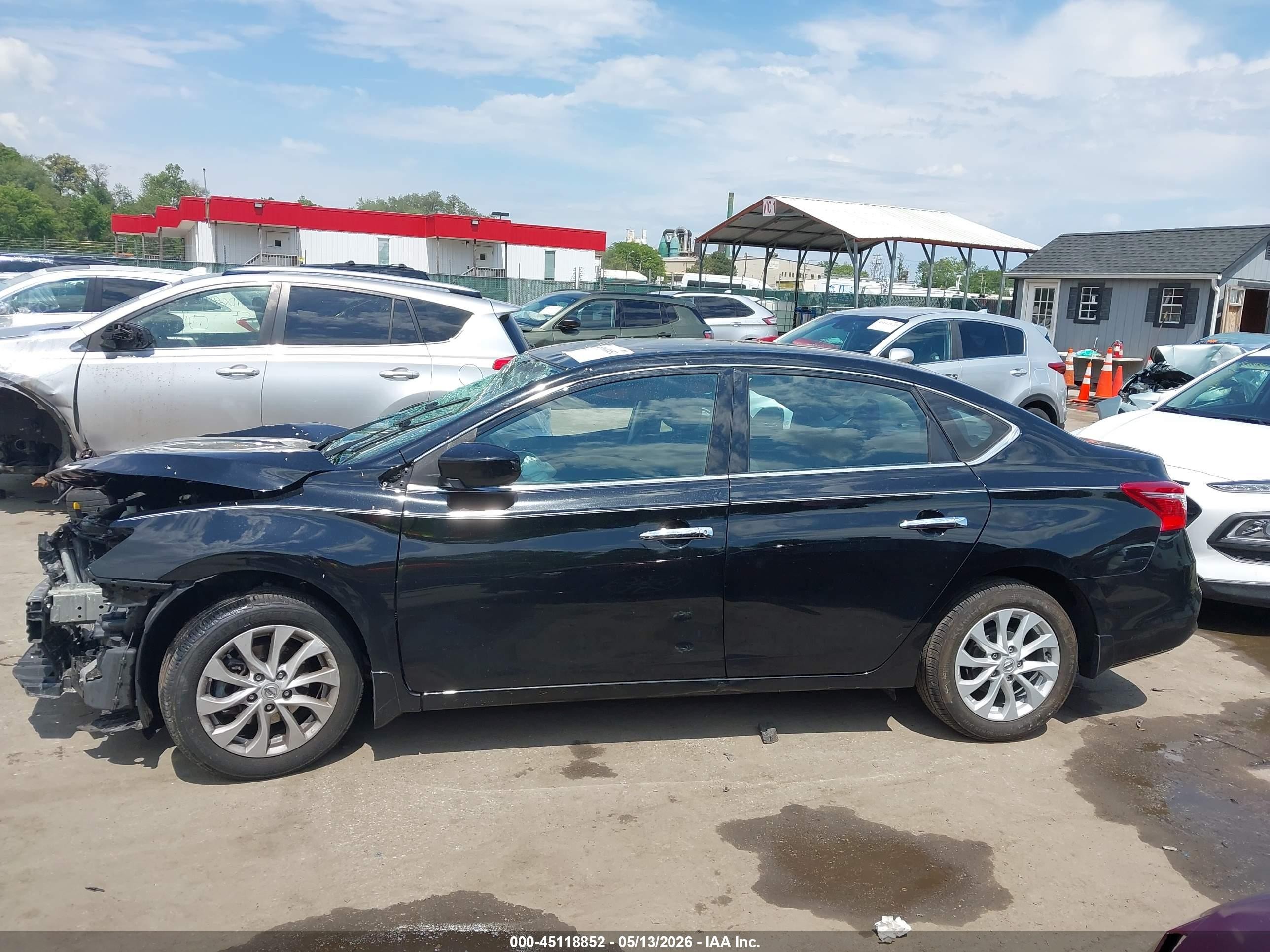 2019 Nissan Sentra Sv Black vin: 3N1AB7APXKY438636