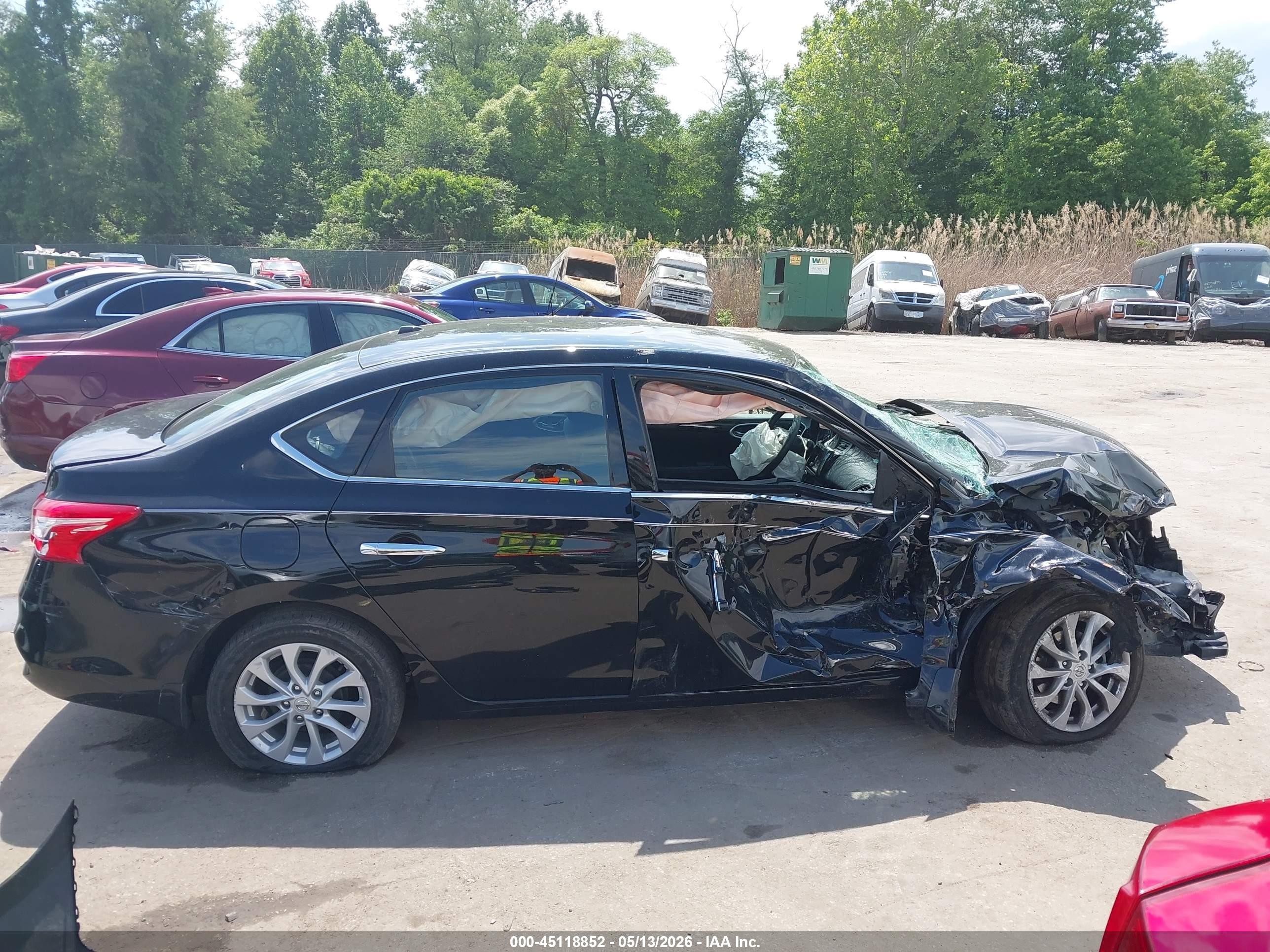 2019 Nissan Sentra Sv Black vin: 3N1AB7APXKY438636