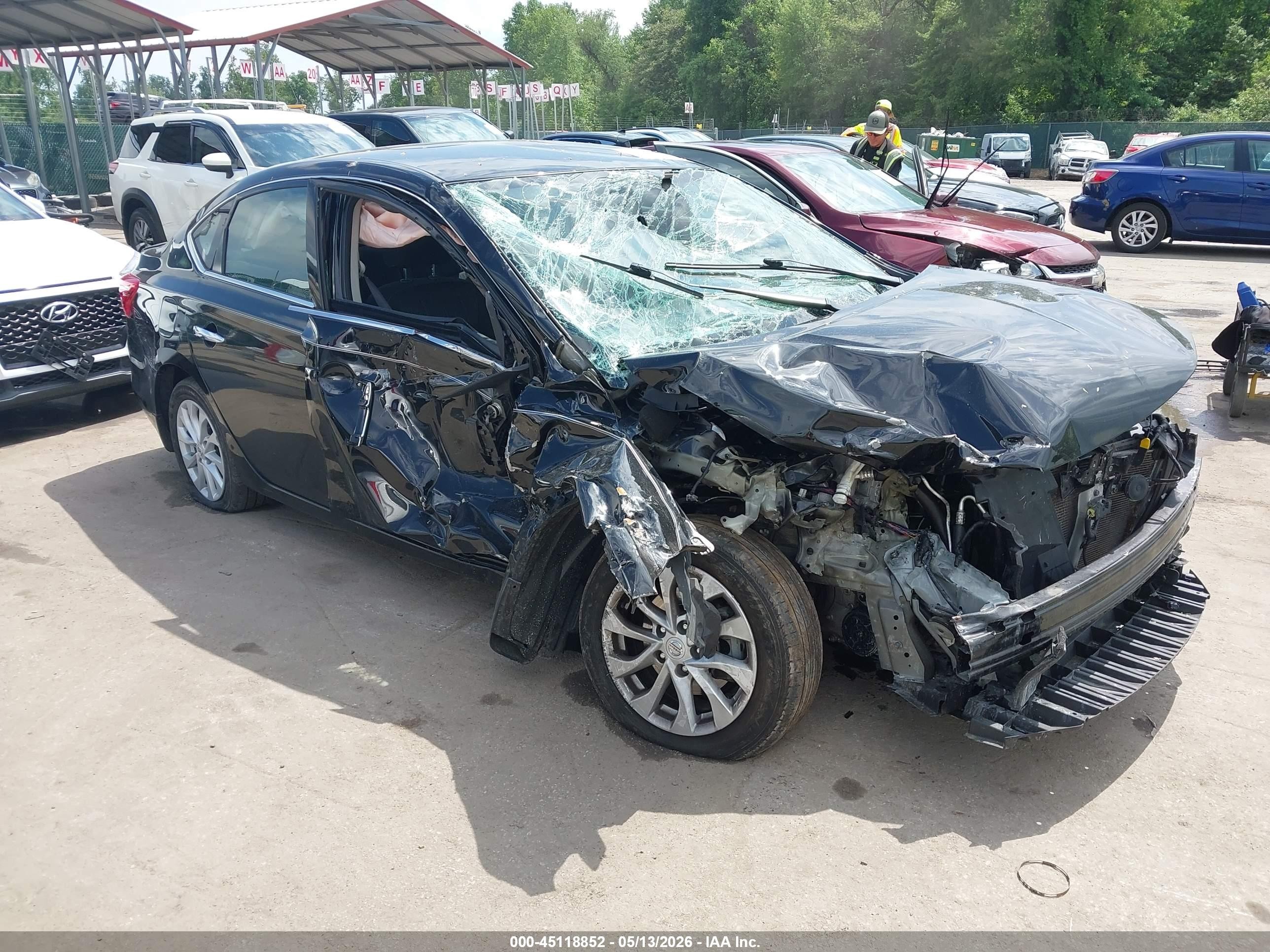 2019 Nissan Sentra Sv Black vin: 3N1AB7APXKY438636