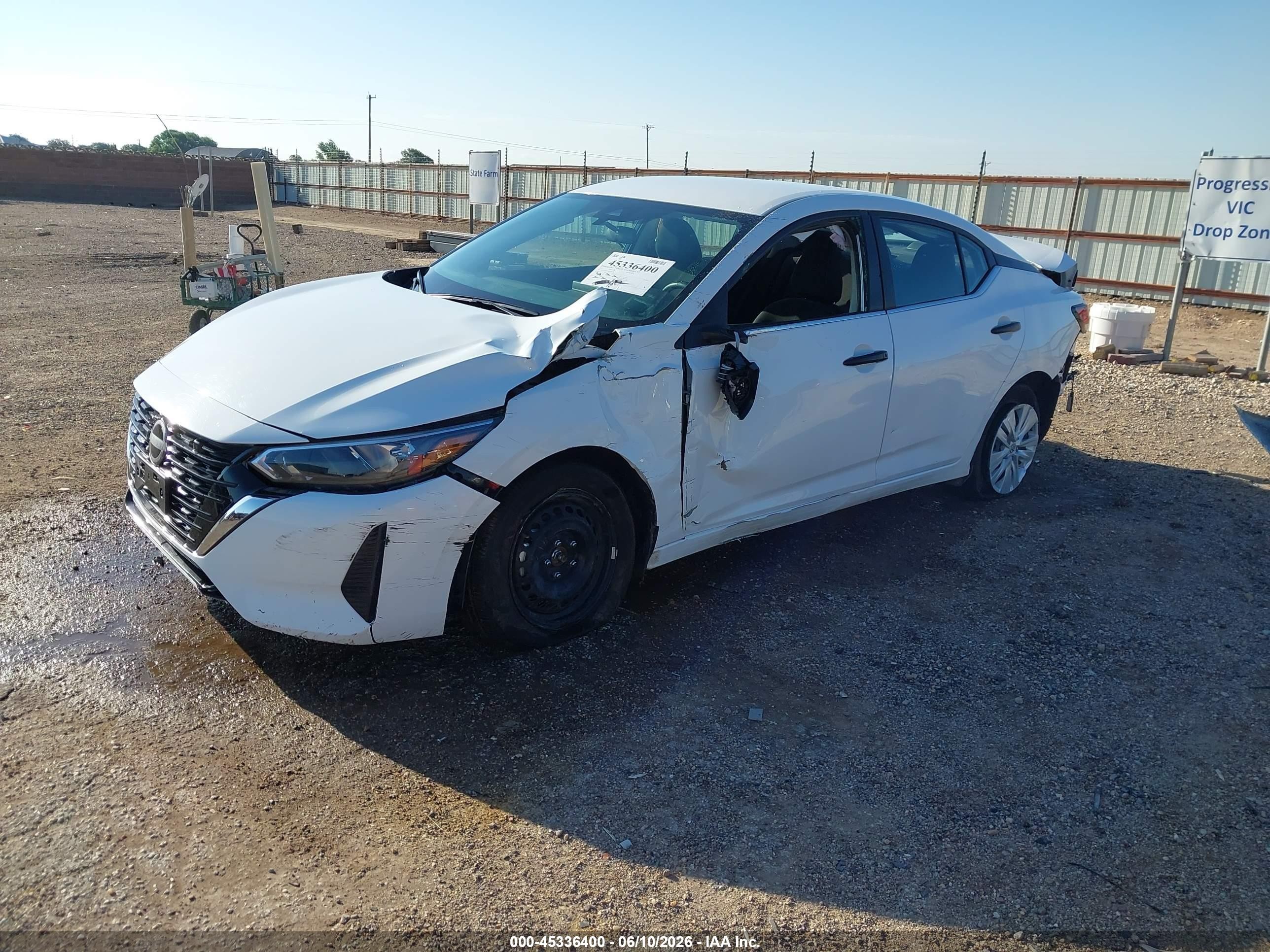 2025 Nissan Sentra S White vin: 3N1AB8BV0SY383309