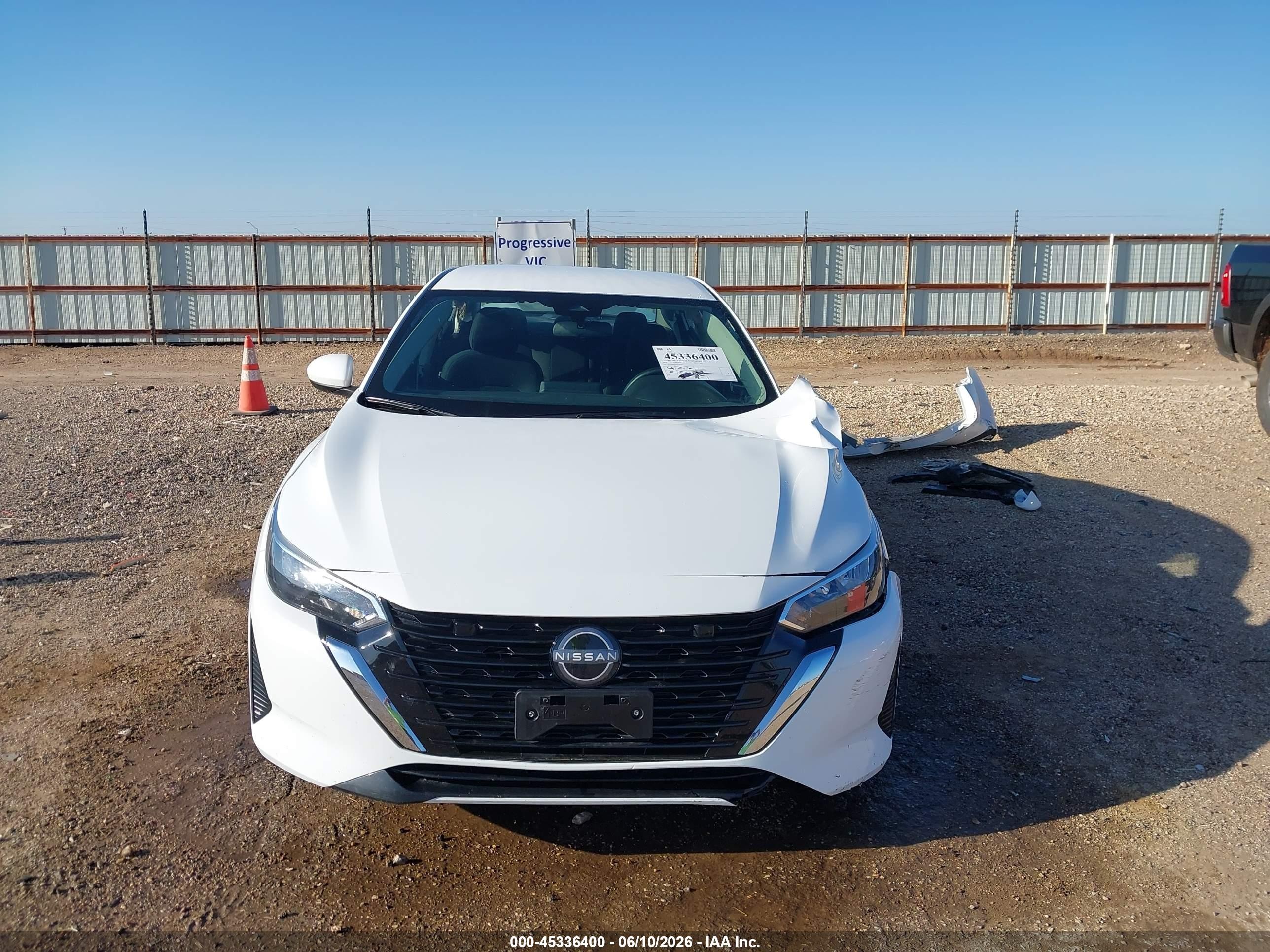 2025 Nissan Sentra S White vin: 3N1AB8BV0SY383309