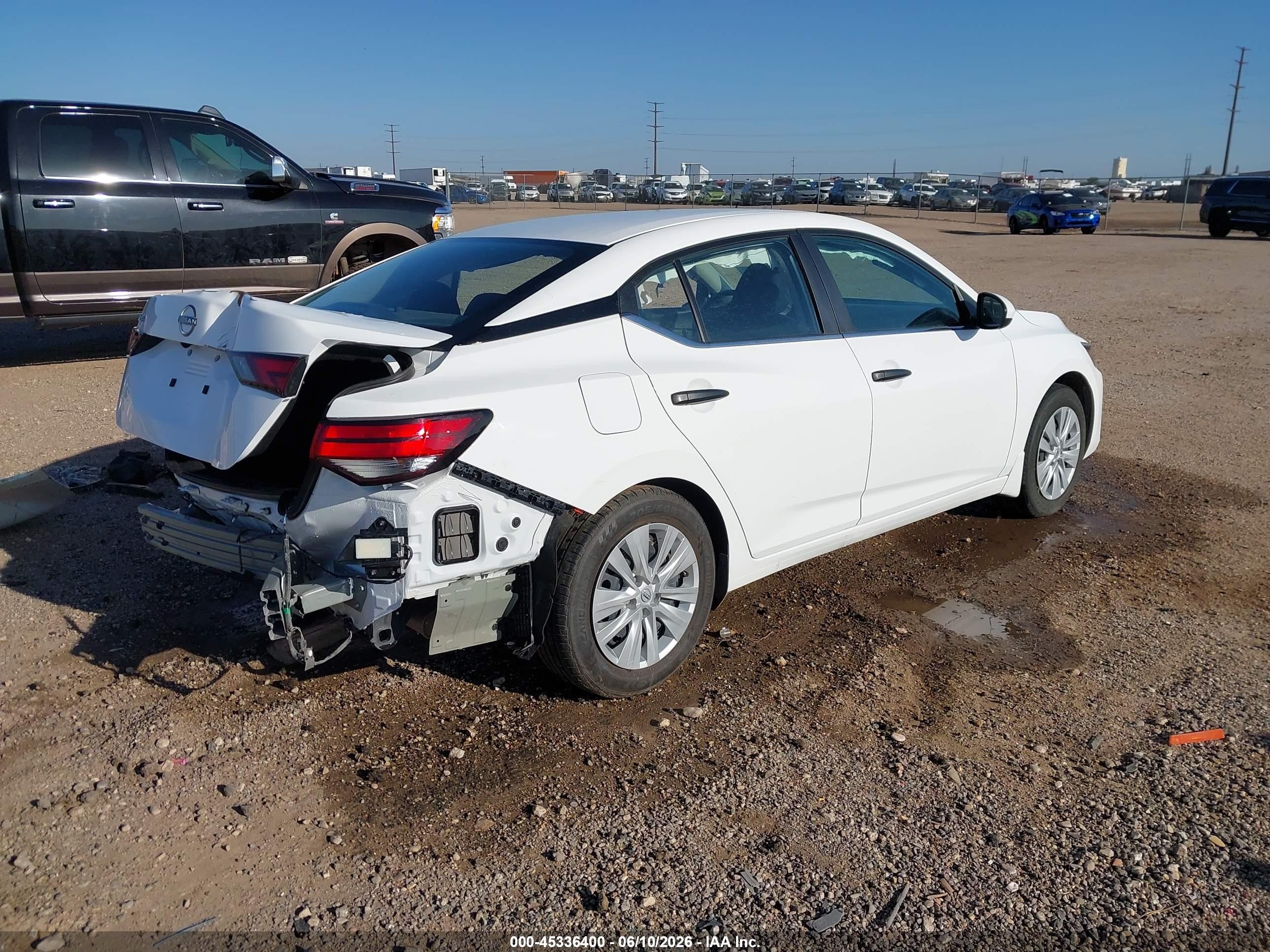 2025 Nissan Sentra S White vin: 3N1AB8BV0SY383309