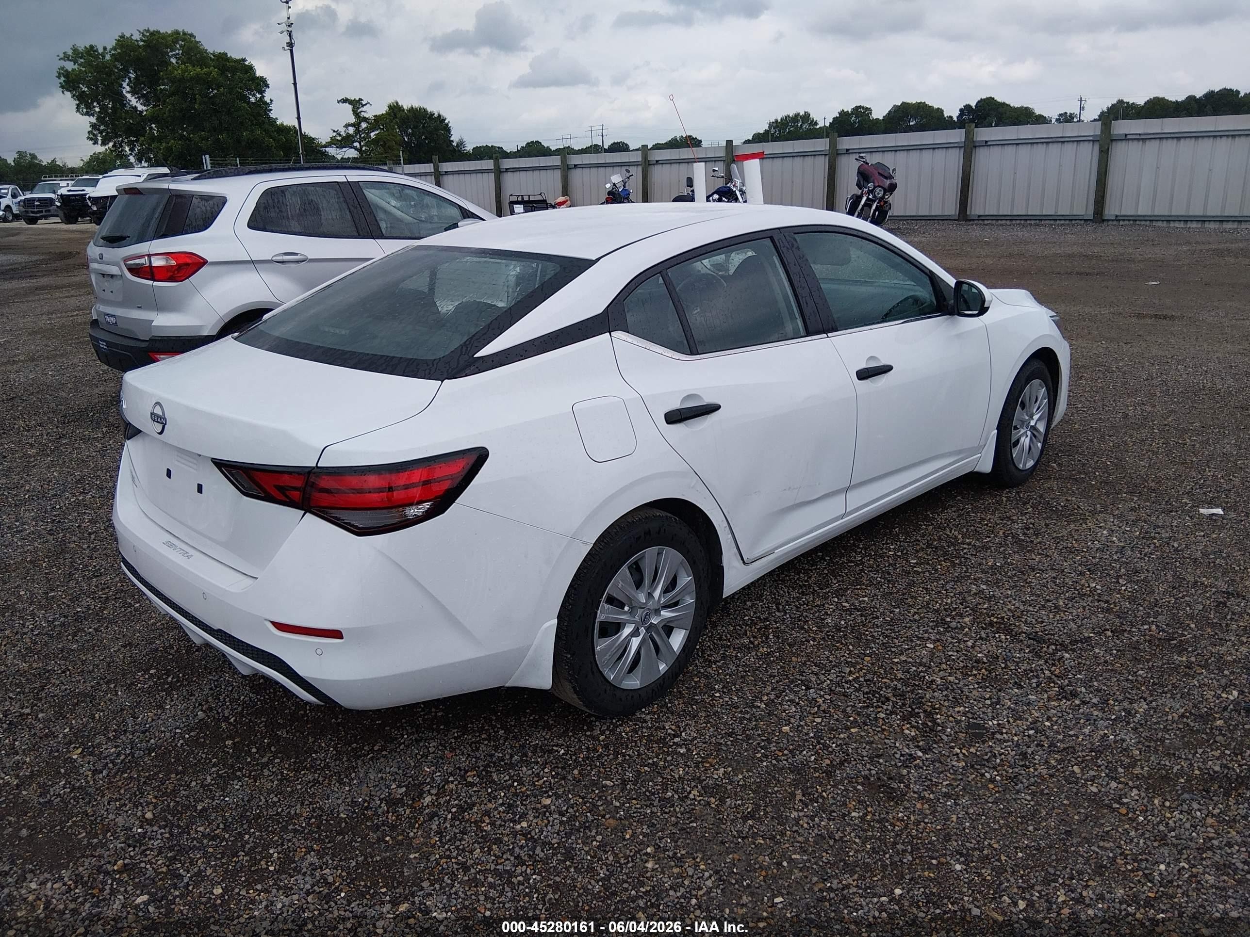 2025 Nissan Sentra S White vin: 3N1AB8BV1SY361383