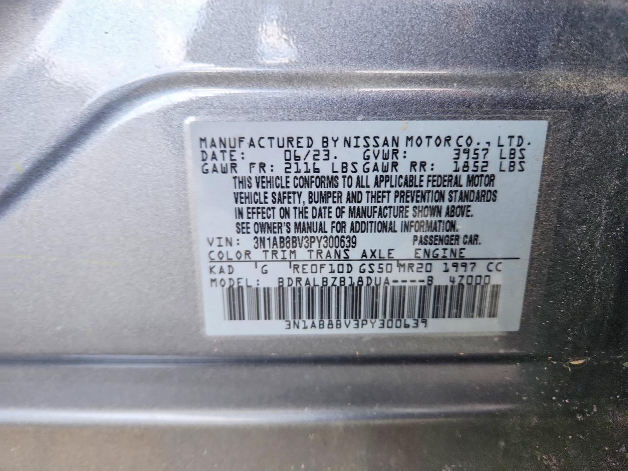 2023 Nissan Sentra S Gray vin: 3N1AB8BV3PY300639