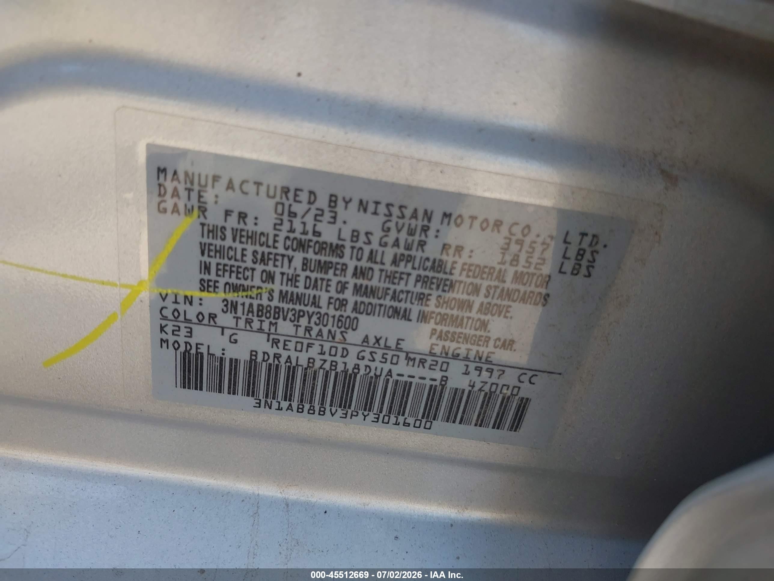 2023 Nissan Sentra S Xtronic Cvt Silver vin: 3N1AB8BV3PY301600