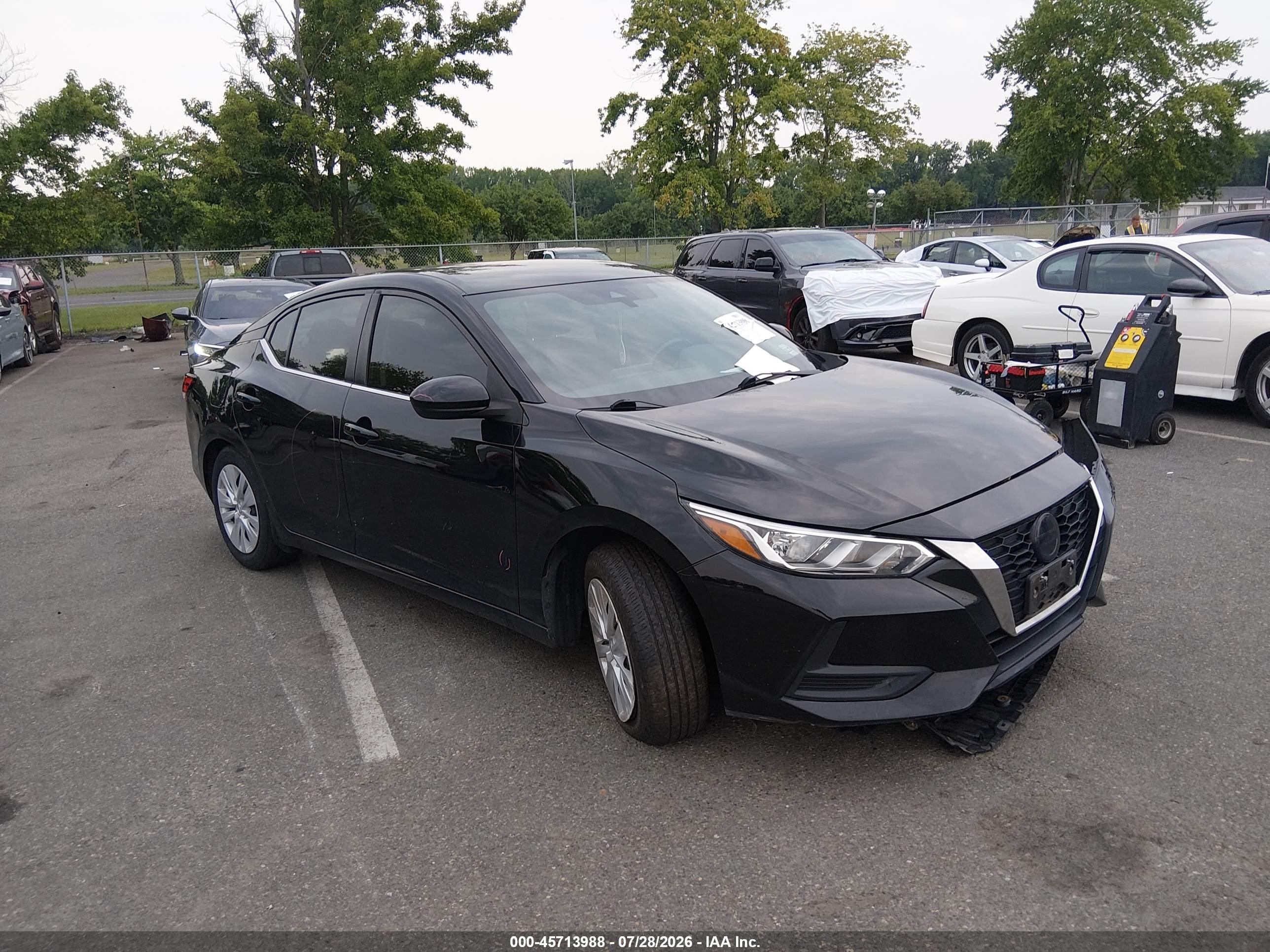 2022 Nissan Sentra S Xtronic Cvt Black vin: 3N1AB8BV4NY309301