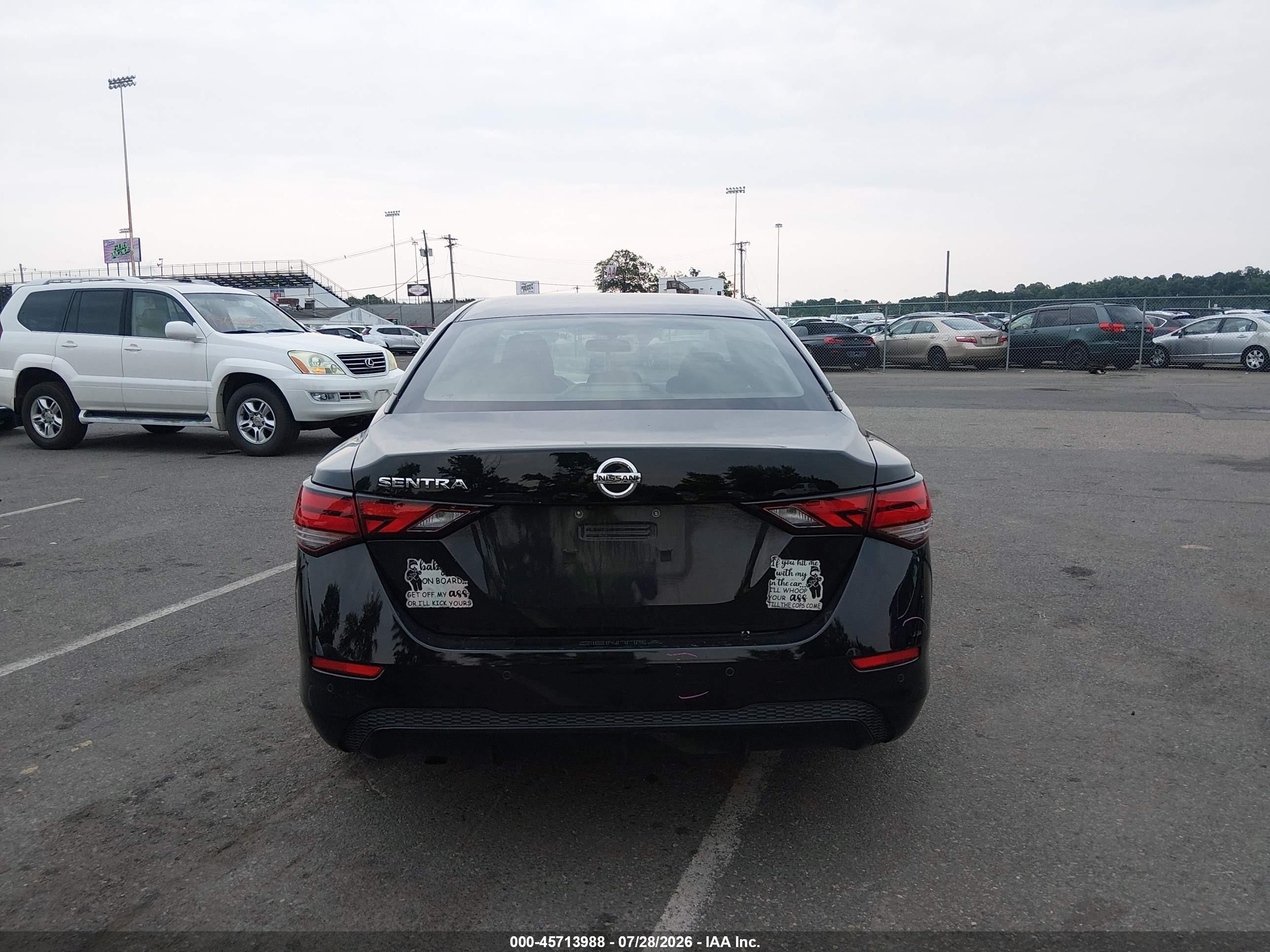 2022 Nissan Sentra S Xtronic Cvt Black vin: 3N1AB8BV4NY309301