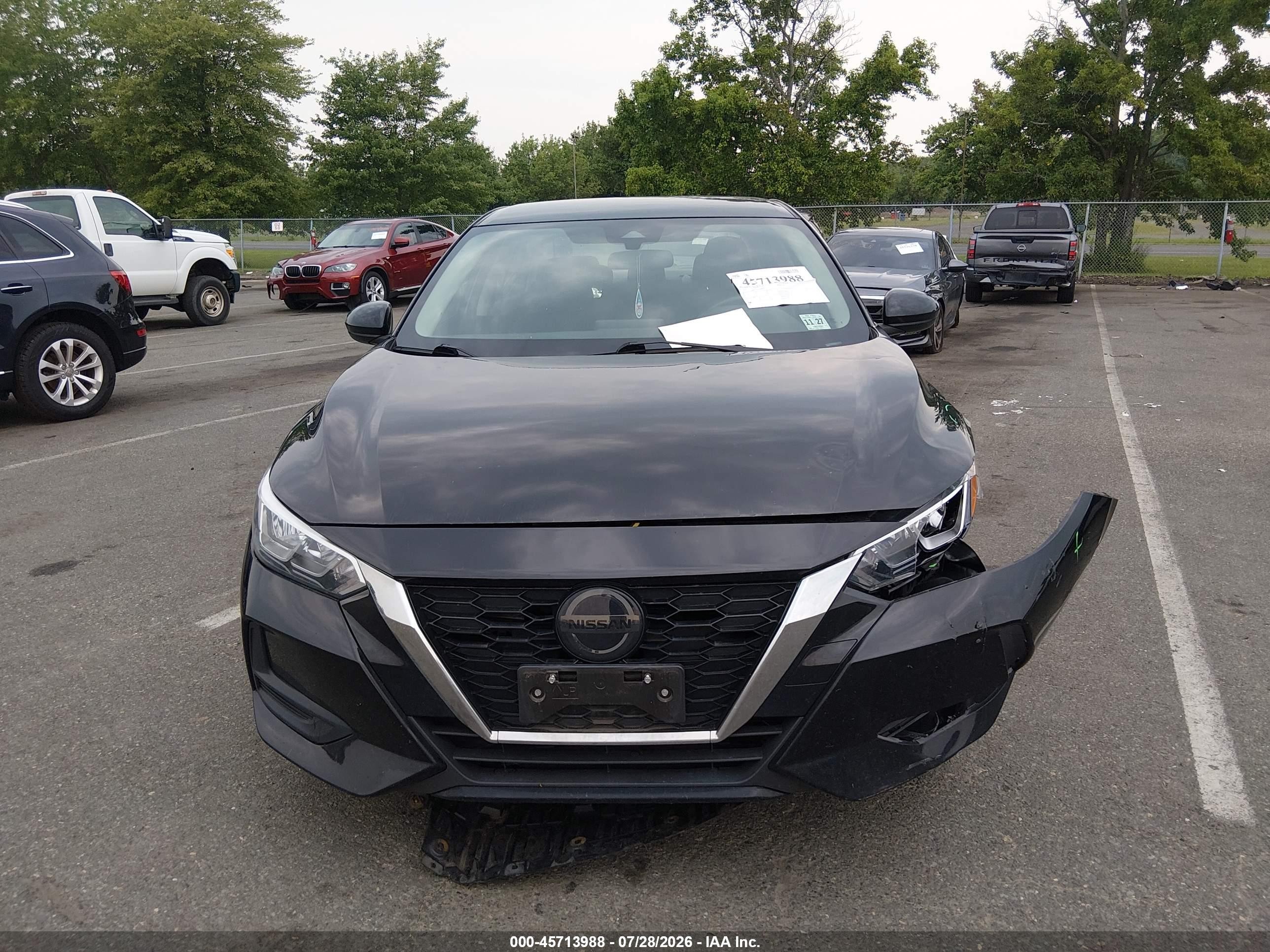 2022 Nissan Sentra S Xtronic Cvt Black vin: 3N1AB8BV4NY309301