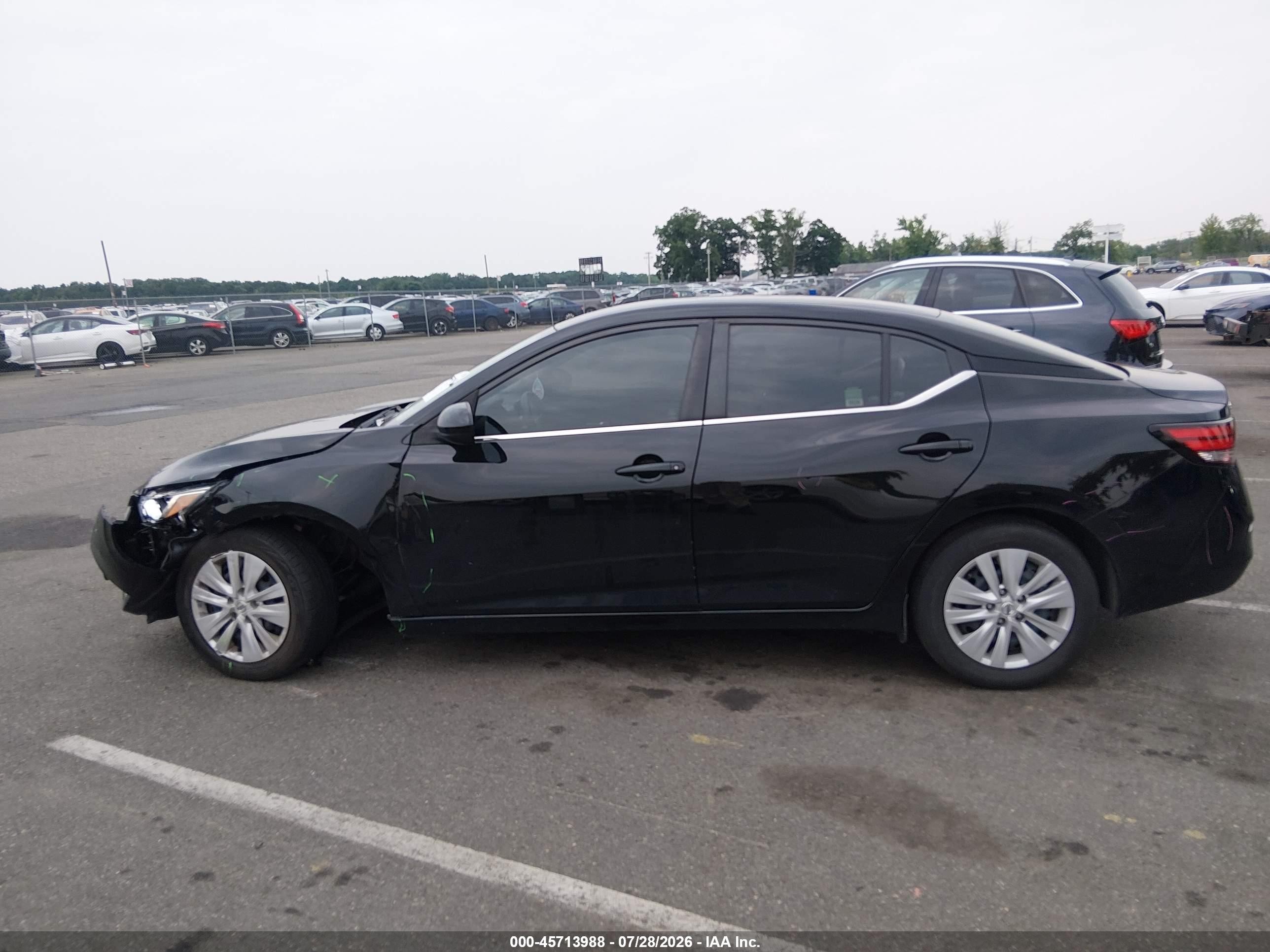 2022 Nissan Sentra S Xtronic Cvt Black vin: 3N1AB8BV4NY309301