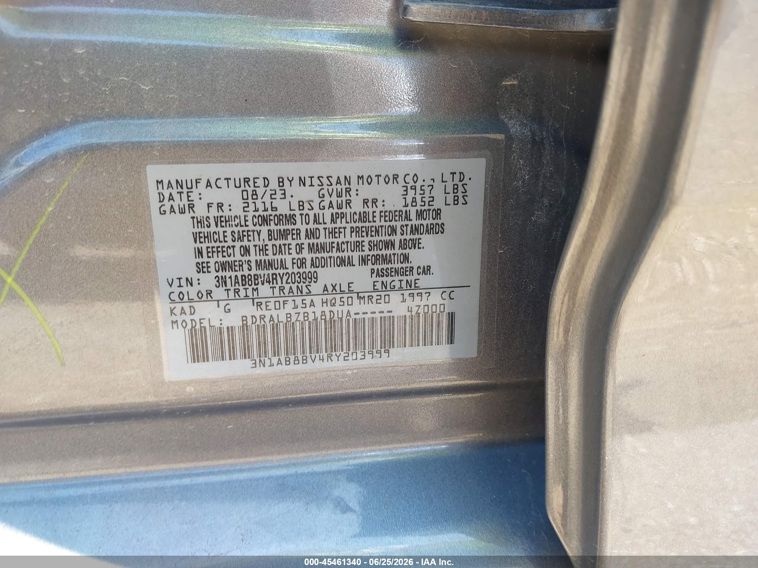 2024 Nissan Sentra S Xtronic Cvt Gray vin: 3N1AB8BV4RY203999