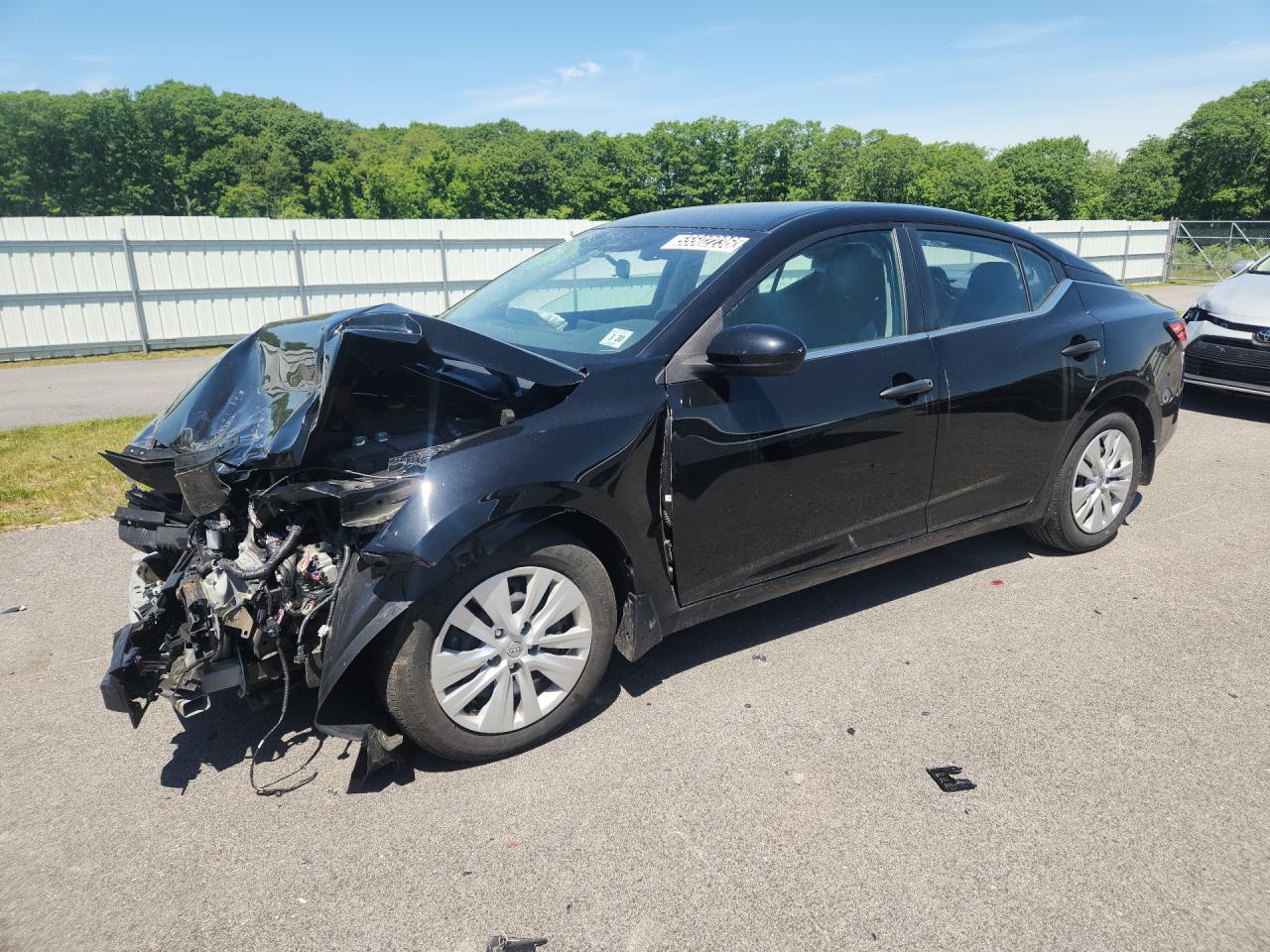 2025 Nissan Sentra S Black vin: 3N1AB8BV4SY251539 Damage: Left Front Fender, Dent(S) W/ Paint Dmg, > 12 Inches
