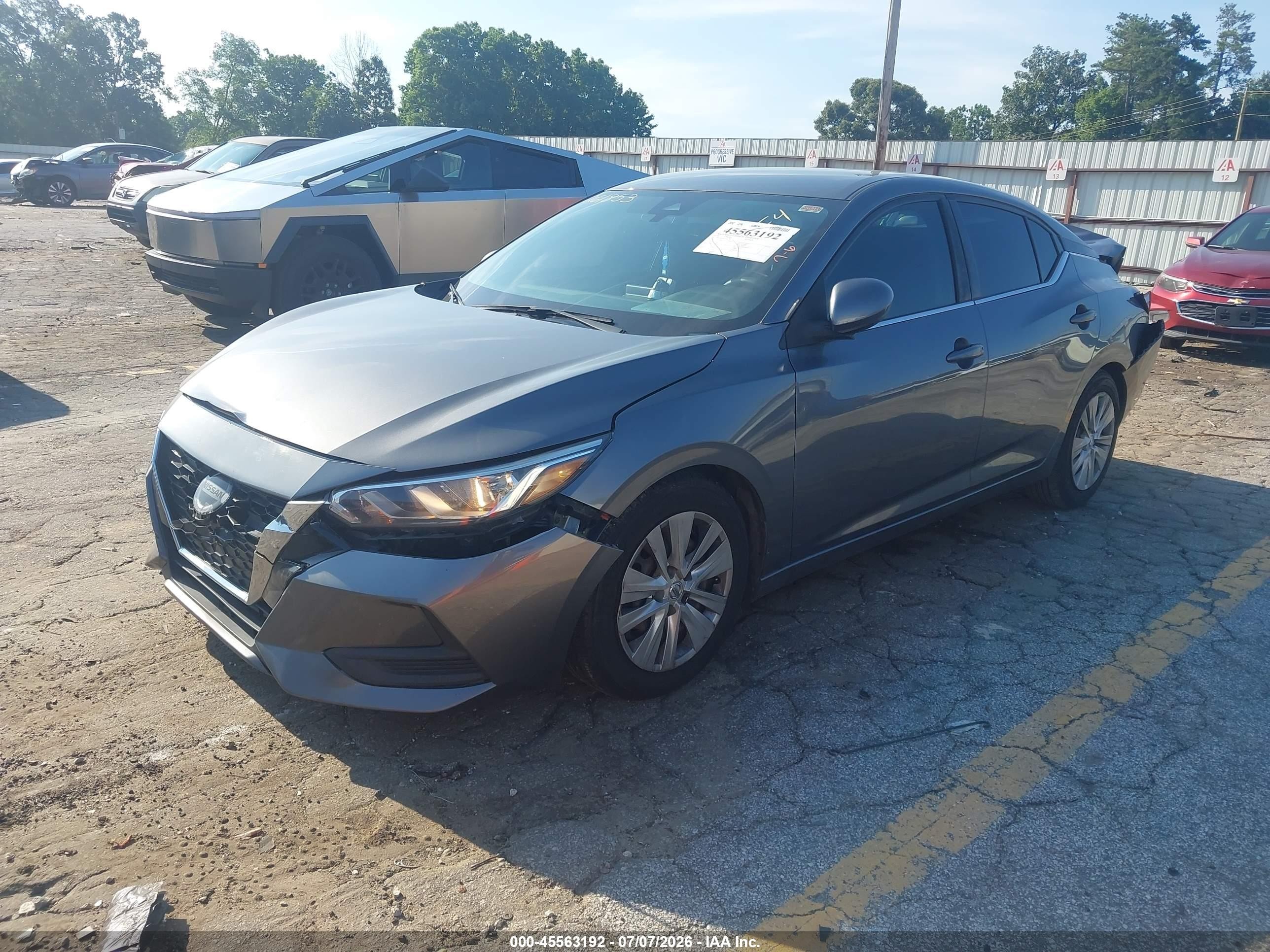 2020 Nissan Sentra S Xtronic Cvt Gray vin: 3N1AB8BV5LY296006