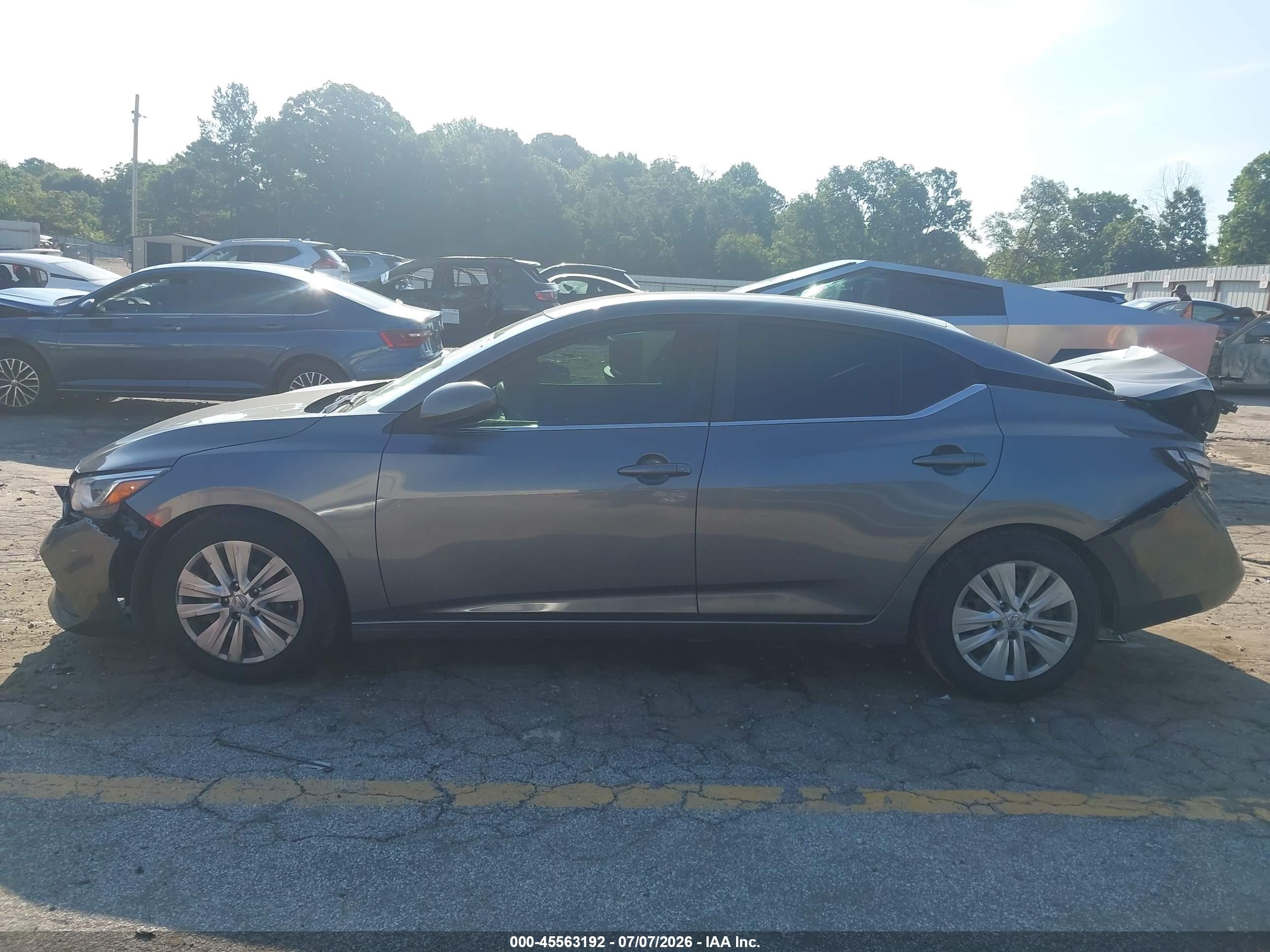 2020 Nissan Sentra S Xtronic Cvt Gray vin: 3N1AB8BV5LY296006