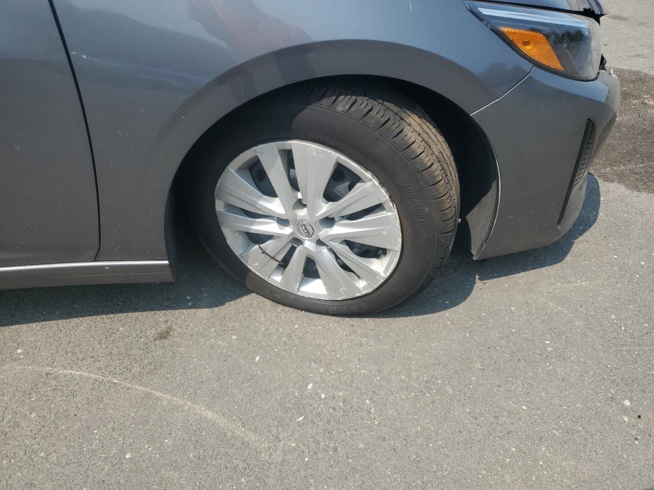 2024 Nissan Sentra S Gray vin: 3N1AB8BV5RY354513 Damage: Right Front Wheel Cover, Broken, Replacement Required