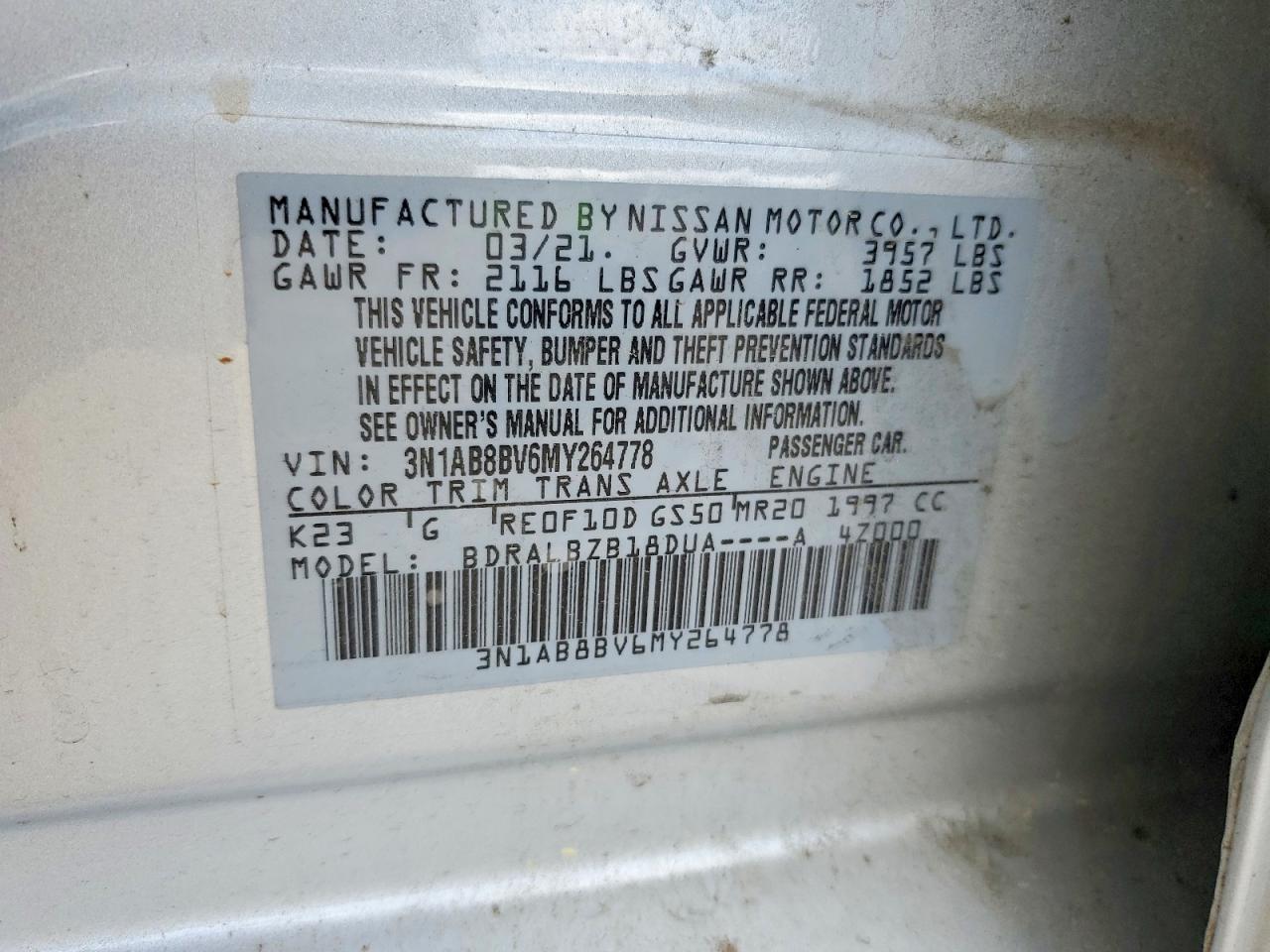 2021 Nissan Sentra S Silver vin: 3N1AB8BV6MY264778