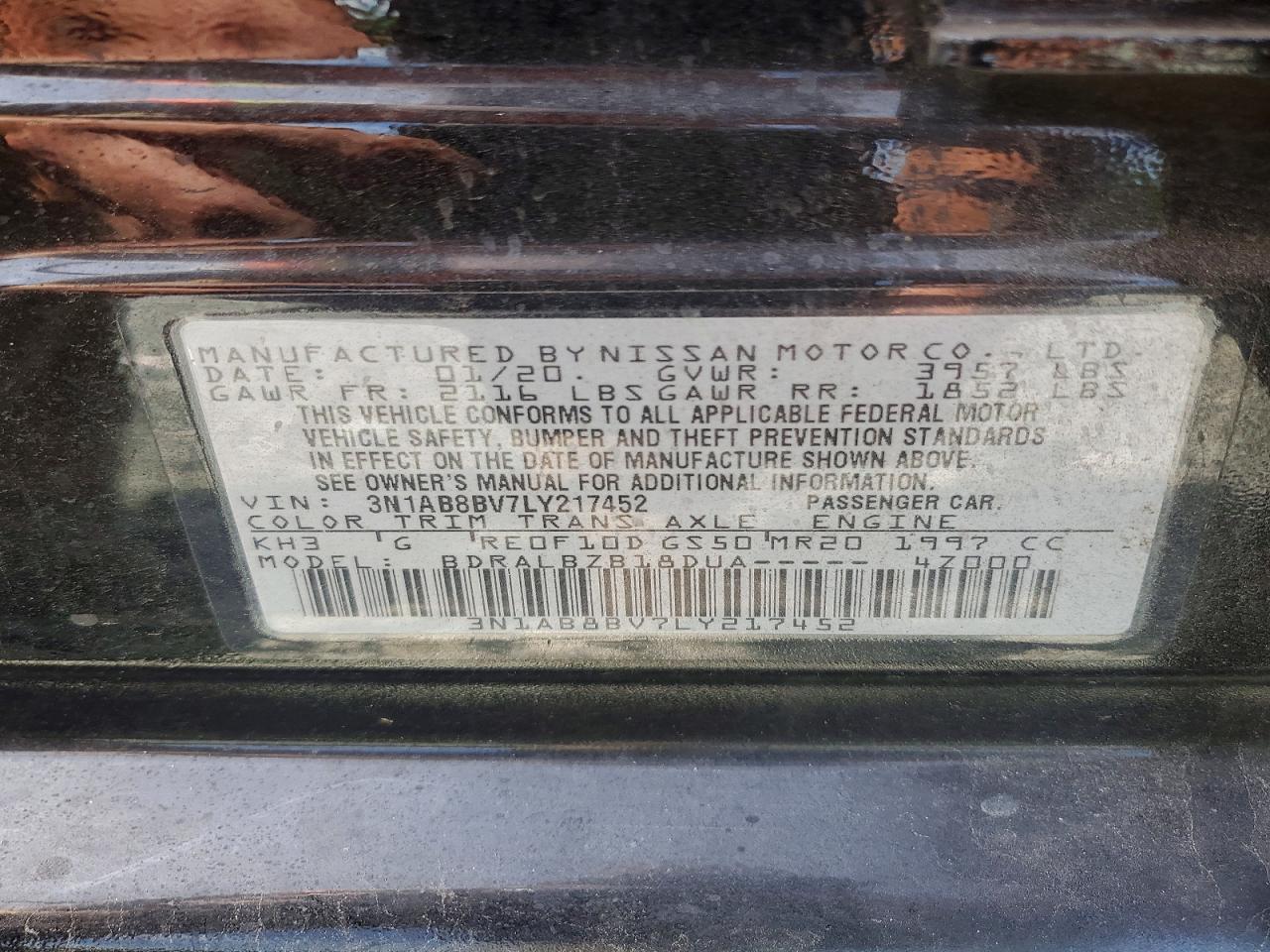 2020 Nissan Sentra S Black vin: 3N1AB8BV7LY217452