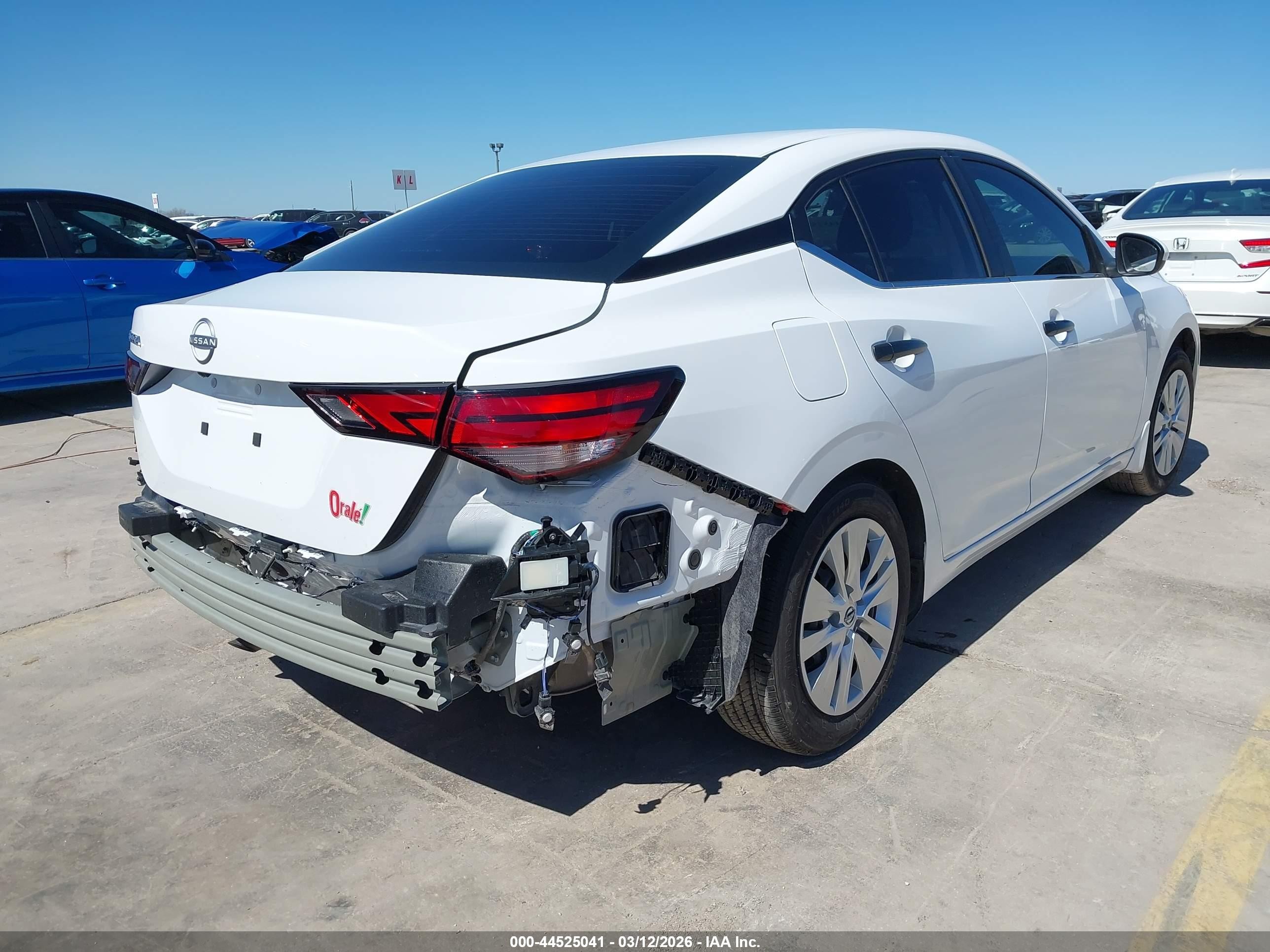 2025 Nissan Sentra S Белый vin: 3N1AB8BV8SY364359