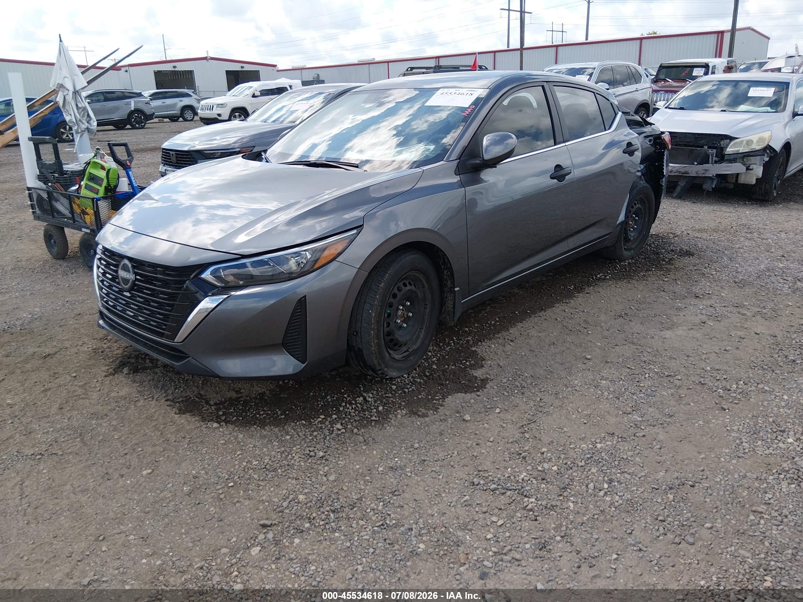 2025 Nissan Sentra S Серый vin: 3N1AB8BV9SY350728