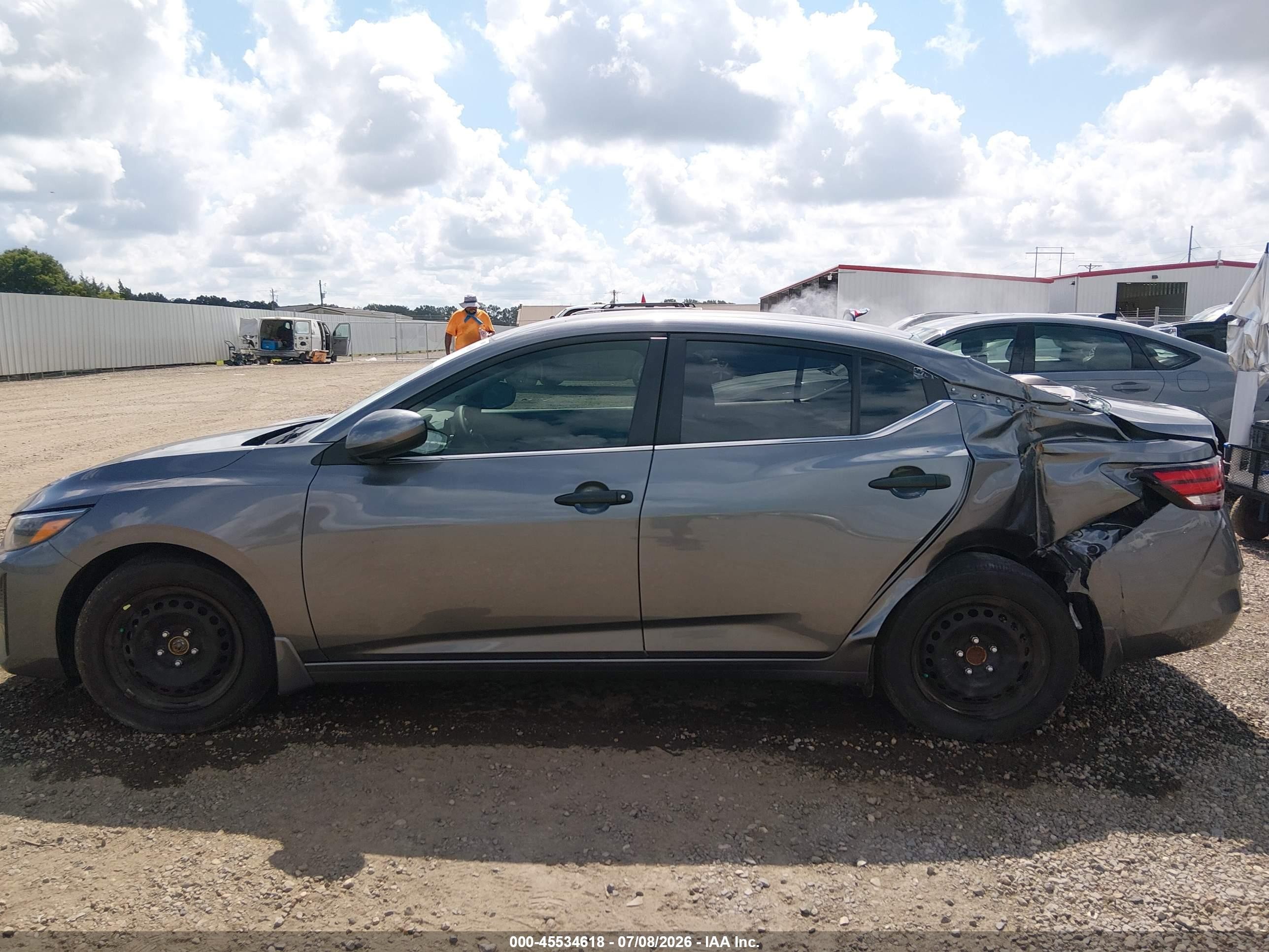 2025 Nissan Sentra S Серый vin: 3N1AB8BV9SY350728