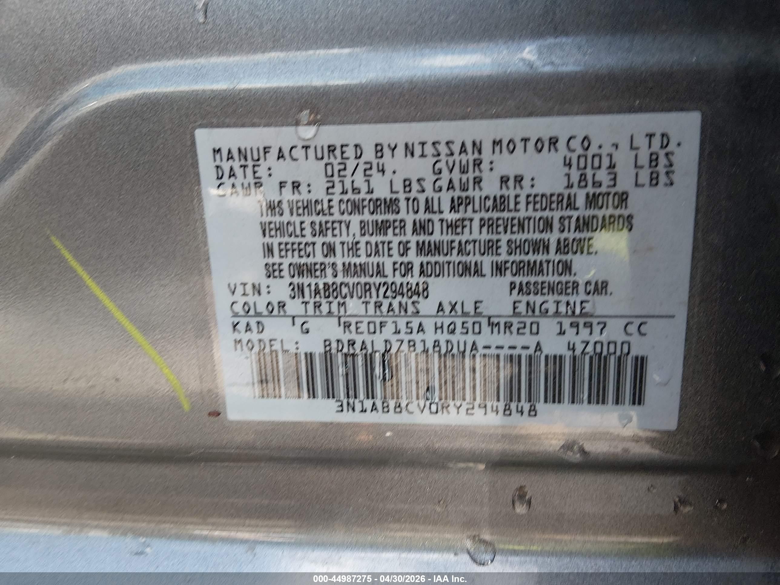 2024 Nissan Sentra Sv Xtronic Cvt Gray vin: 3N1AB8CV0RY294848