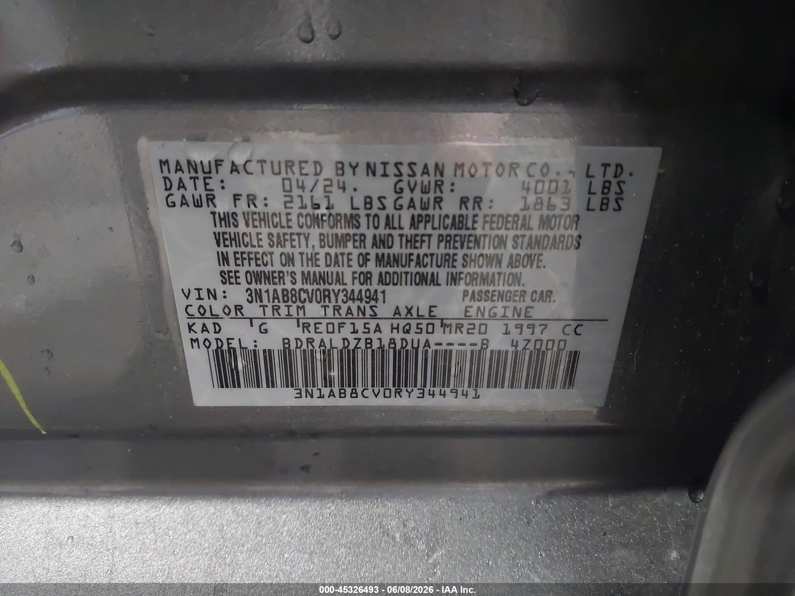 2024 Nissan Sentra Sv Xtronic Cvt Серый vin: 3N1AB8CV0RY344941