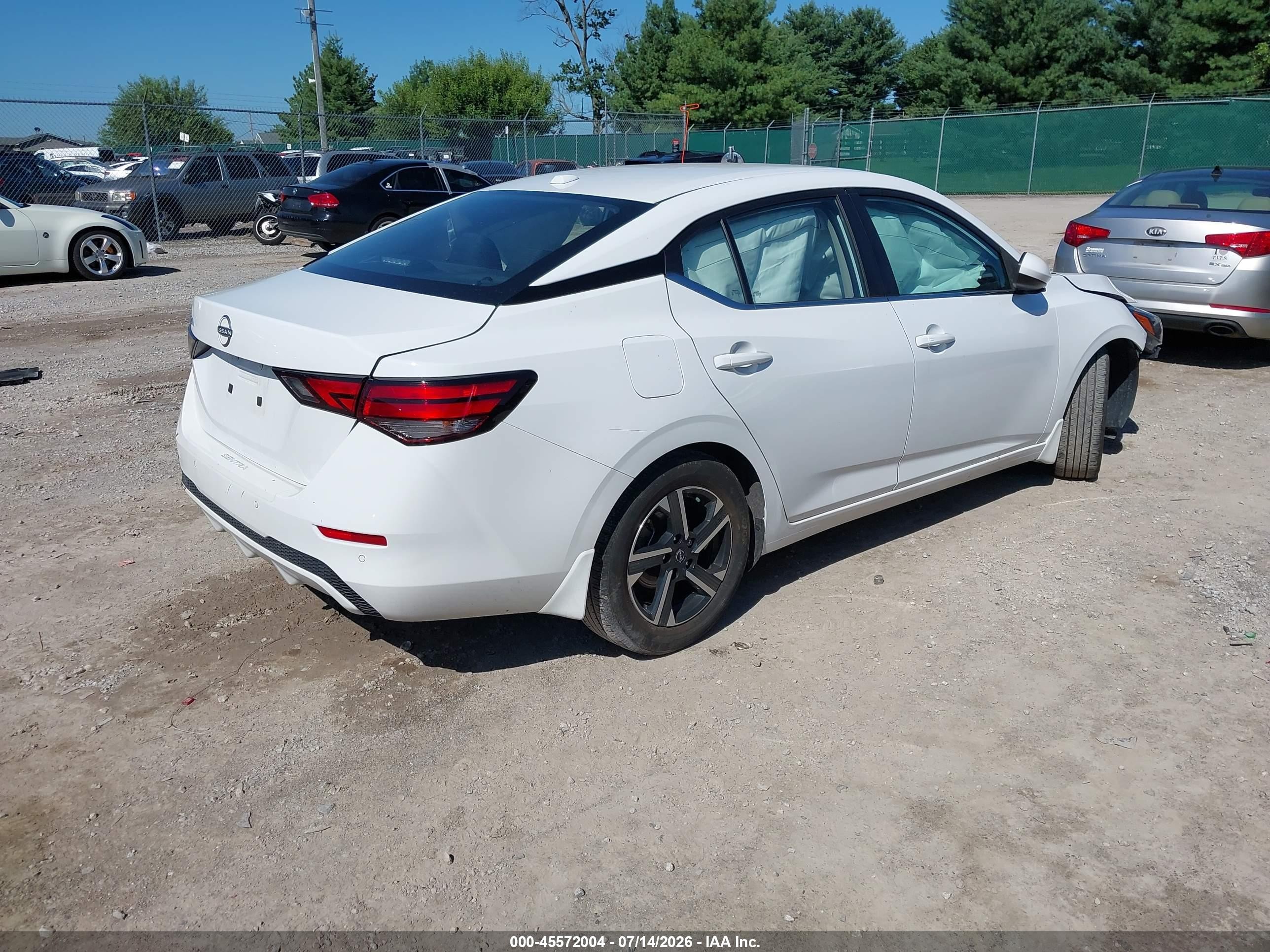 2025 Nissan Sentra Sv White vin: 3N1AB8CV0SY225406