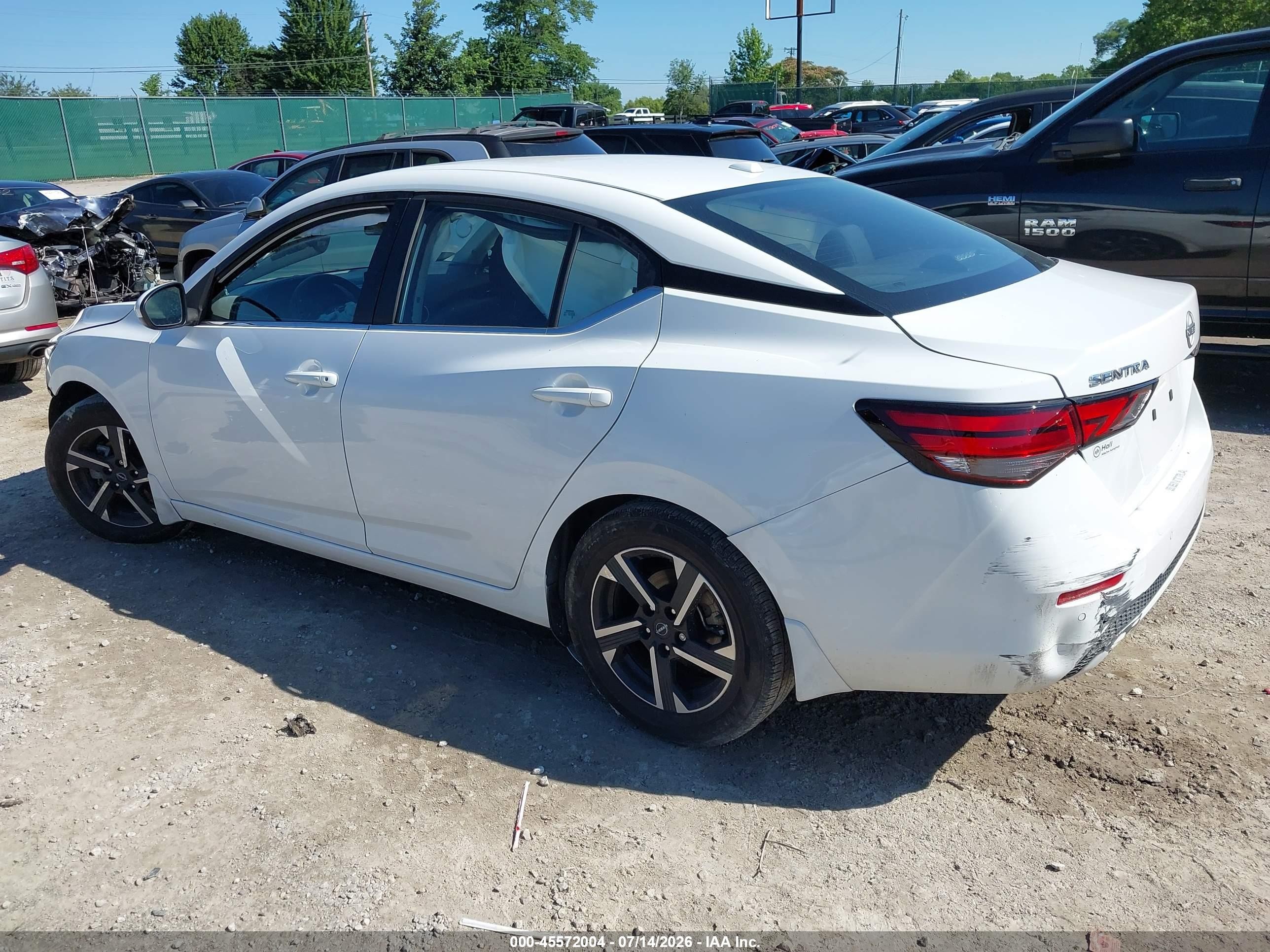 2025 Nissan Sentra Sv White vin: 3N1AB8CV0SY225406