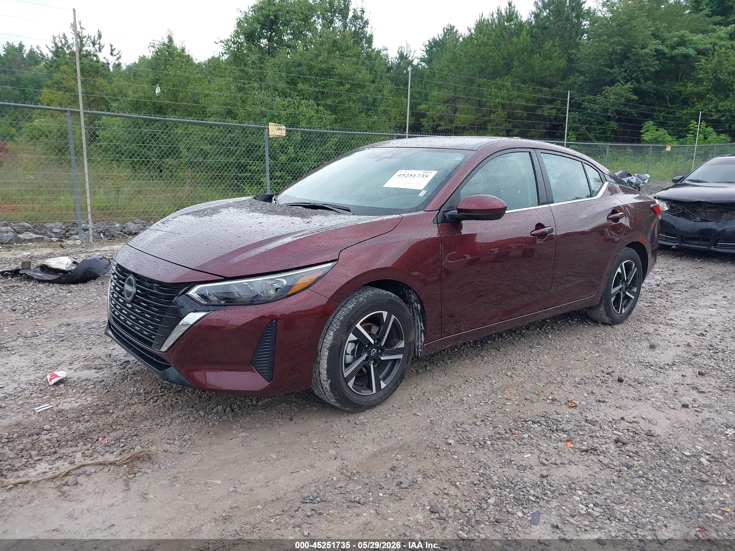 2025 Nissan Sentra Sv Красный vin: 3N1AB8CV0SY372454