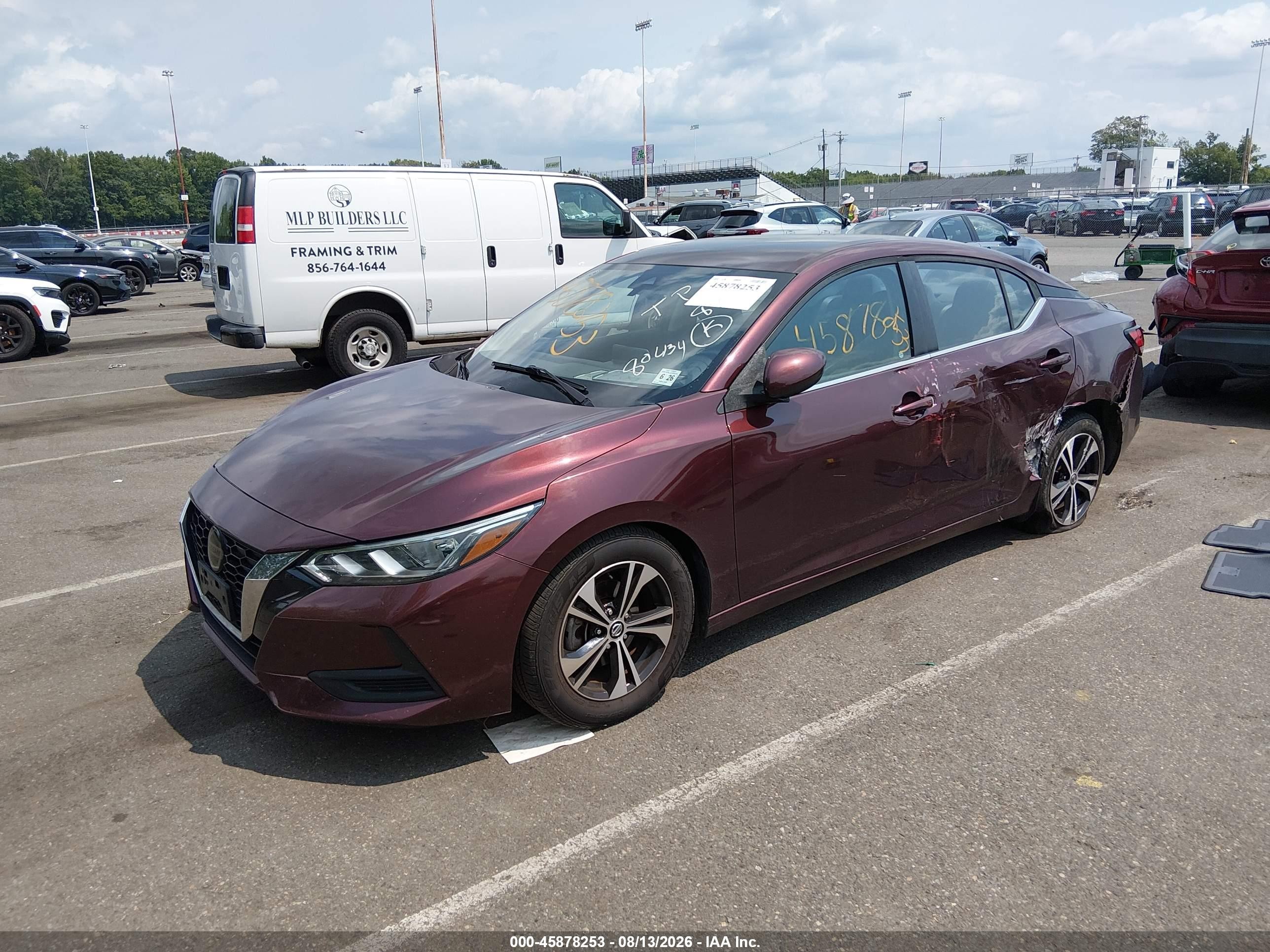 2021 Nissan Sentra Sv Xtronic Cvt Red vin: 3N1AB8CV1MY280434