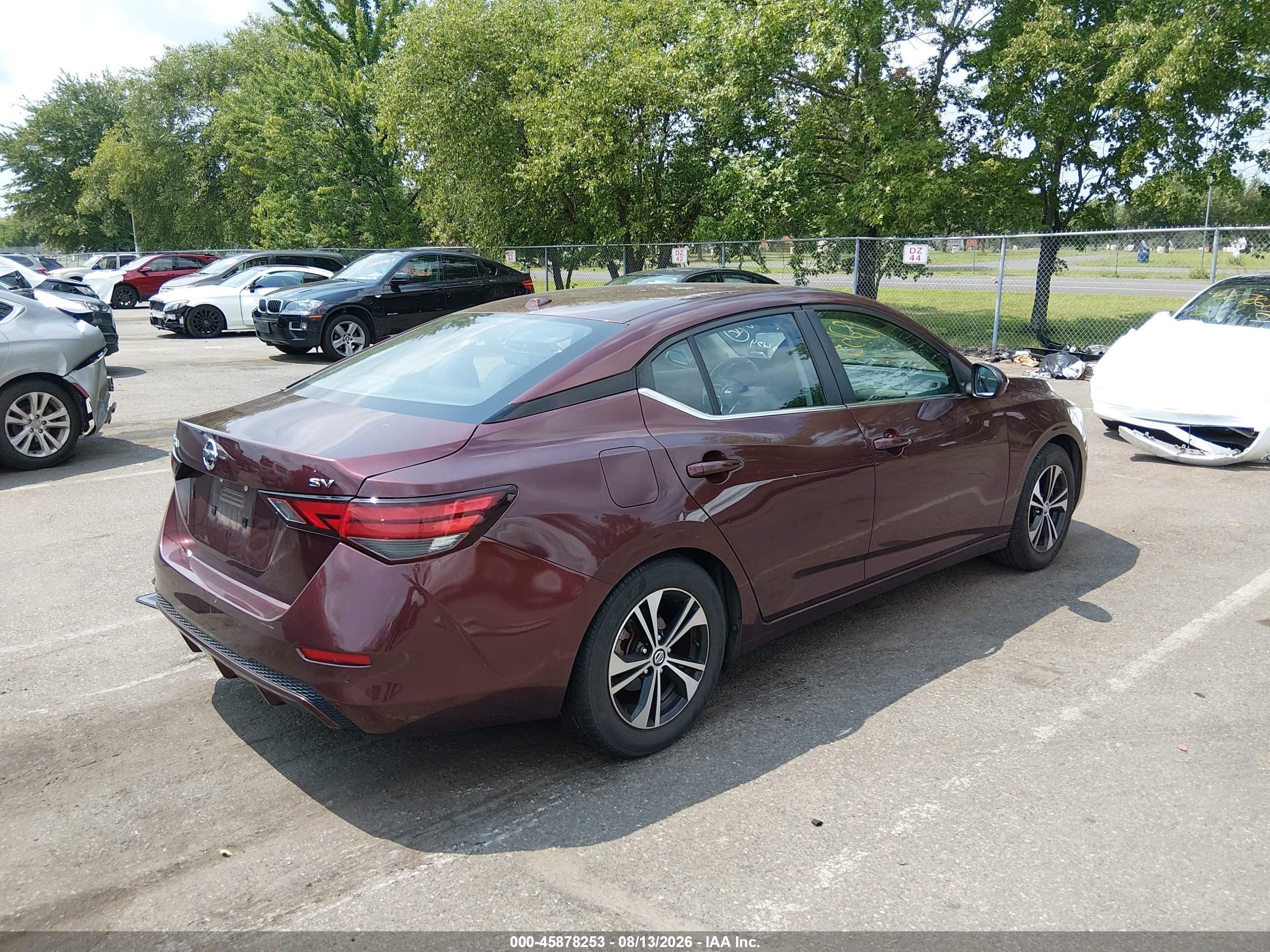 2021 Nissan Sentra Sv Xtronic Cvt Red vin: 3N1AB8CV1MY280434