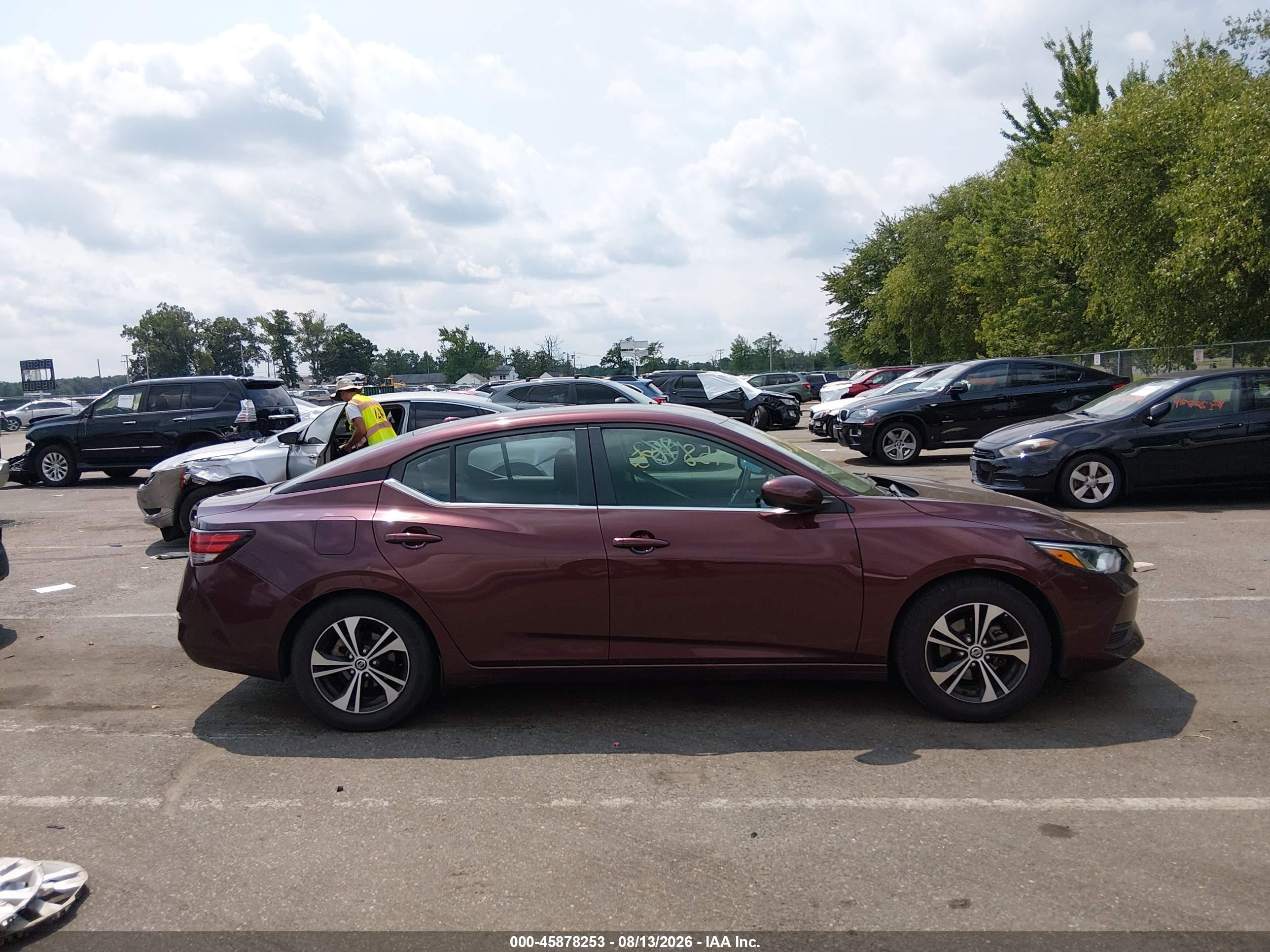 2021 Nissan Sentra Sv Xtronic Cvt Red vin: 3N1AB8CV1MY280434