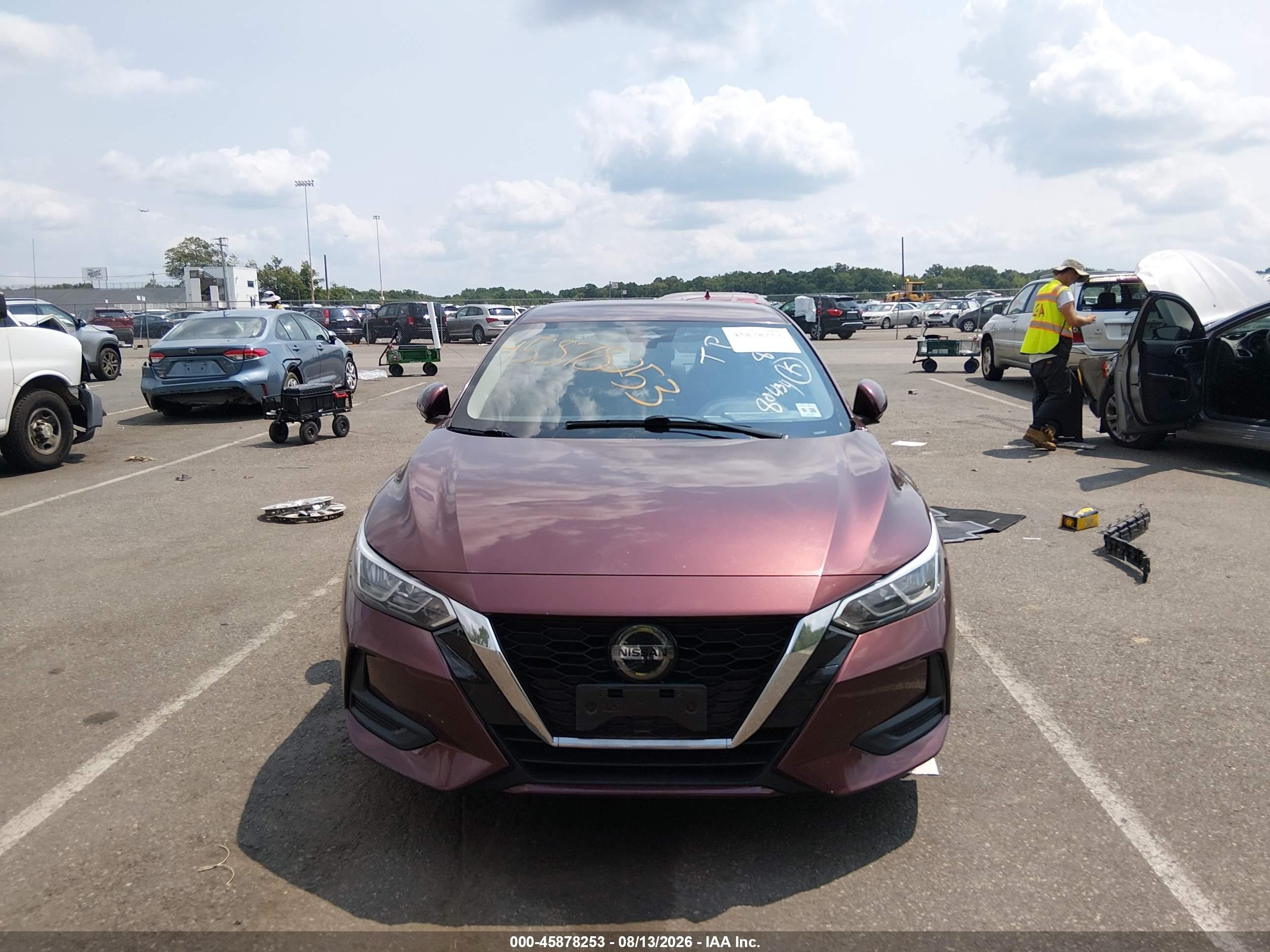 2021 Nissan Sentra Sv Xtronic Cvt Red vin: 3N1AB8CV1MY280434