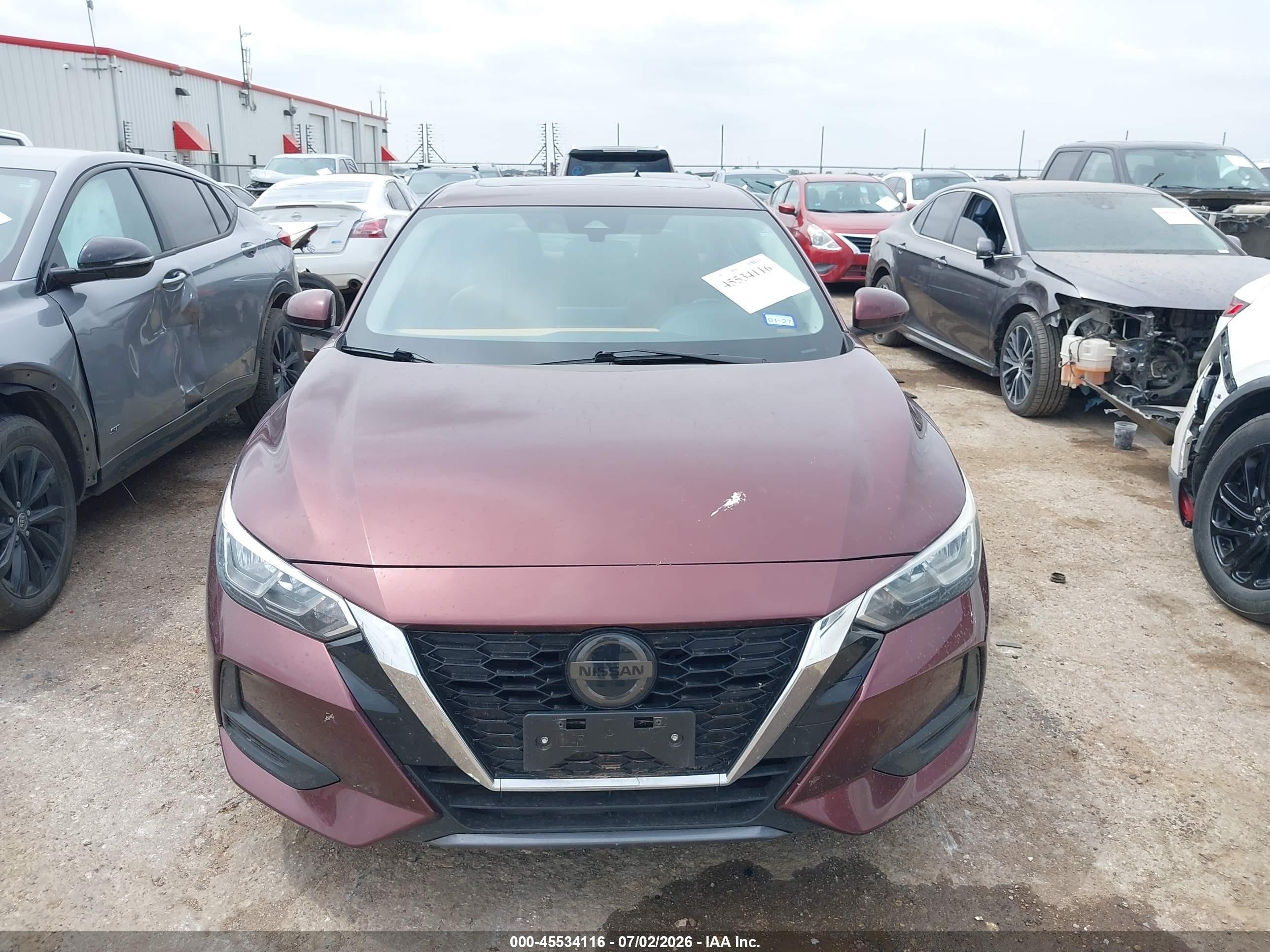 2023 Nissan Sentra Sv Xtronic Cvt Maroon vin: 3N1AB8CV1PY251391