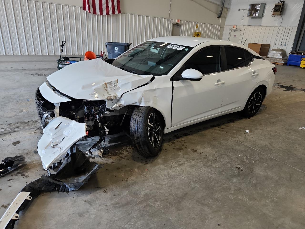 2024 Nissan Sentra Sv White vin: 3N1AB8CV1RY316341 Damage: Left Front Fender, Dent(S) W/ Paint Dmg, > 12 Inches