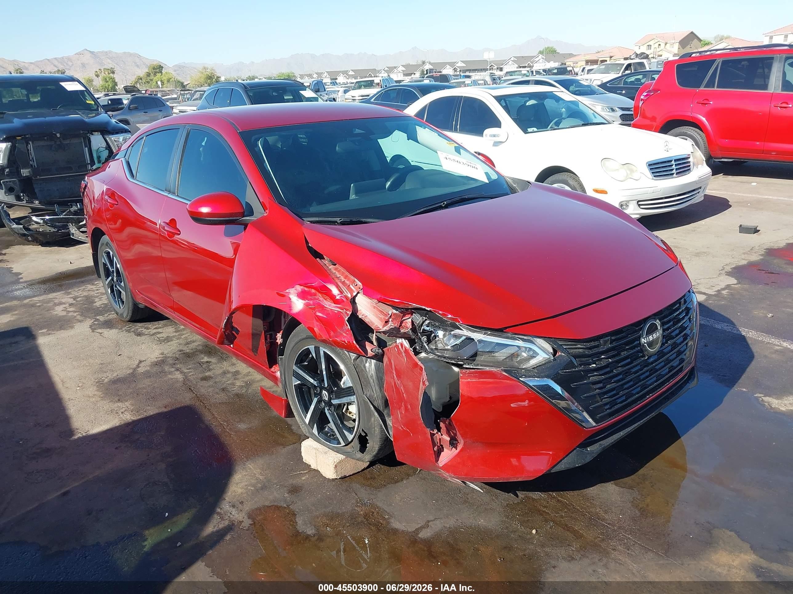 2025 Nissan Sentra Sv Красный vin: 3N1AB8CV1SY245972