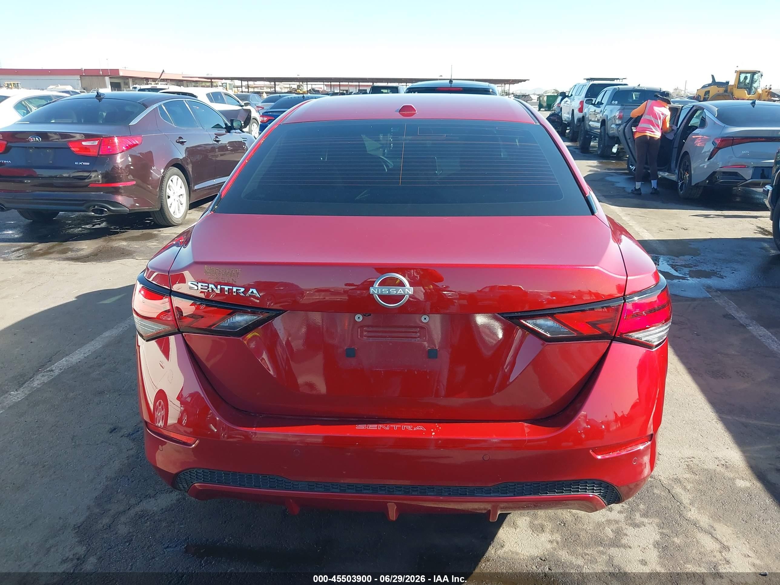 2025 Nissan Sentra Sv Красный vin: 3N1AB8CV1SY245972