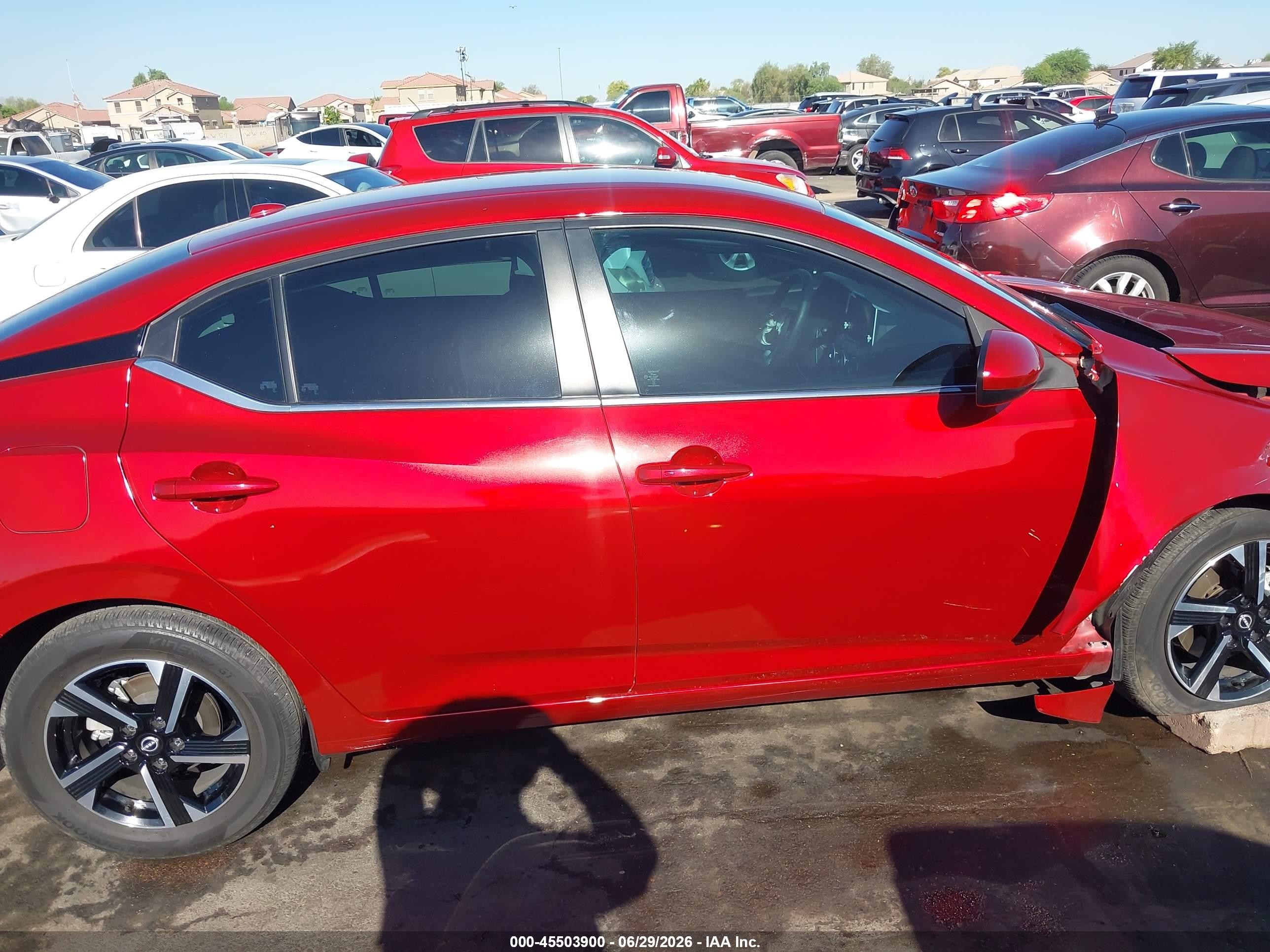 2025 Nissan Sentra Sv Красный vin: 3N1AB8CV1SY245972