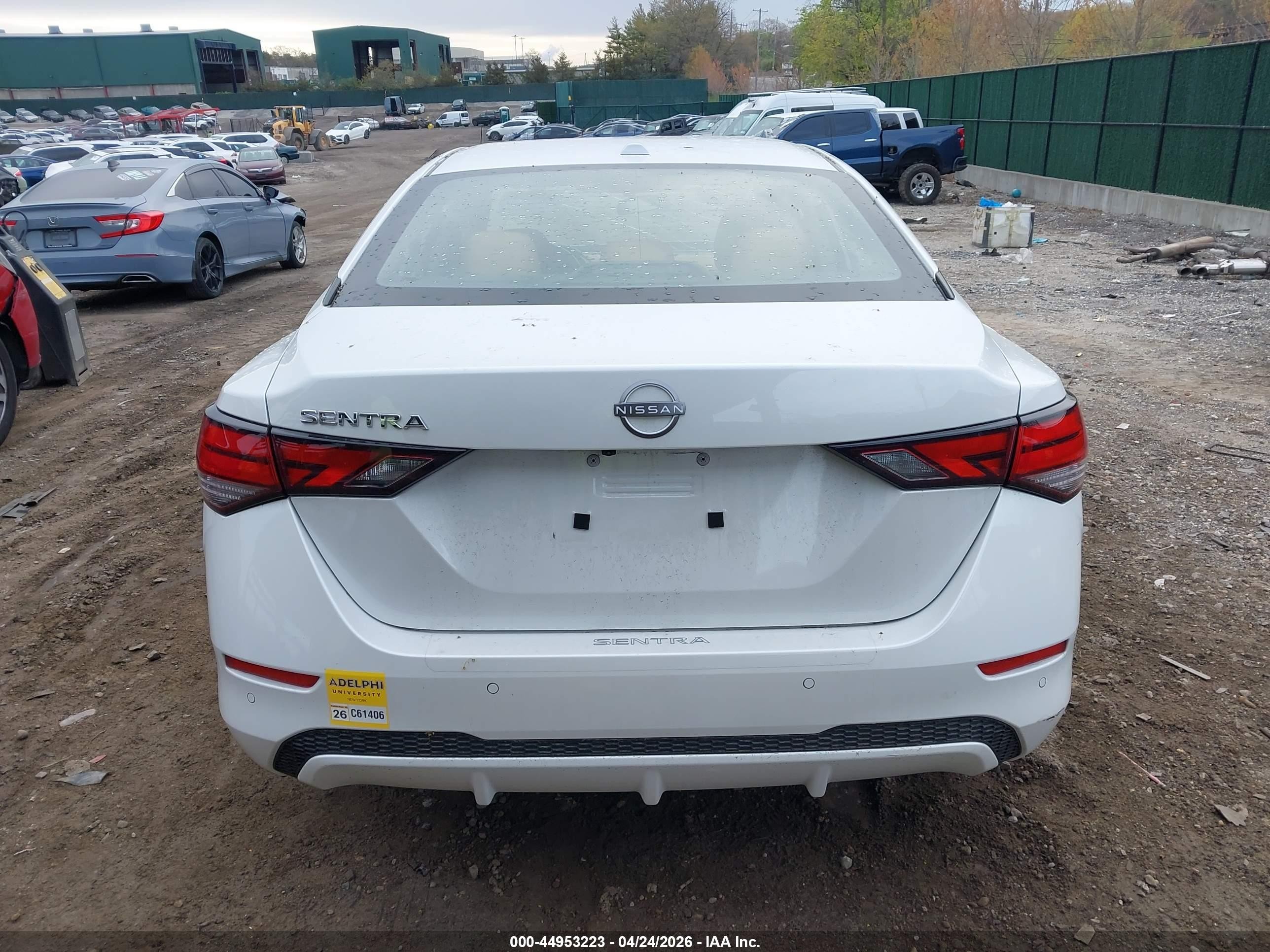 2025 Nissan Sentra Sv White vin: 3N1AB8CV1SY331265