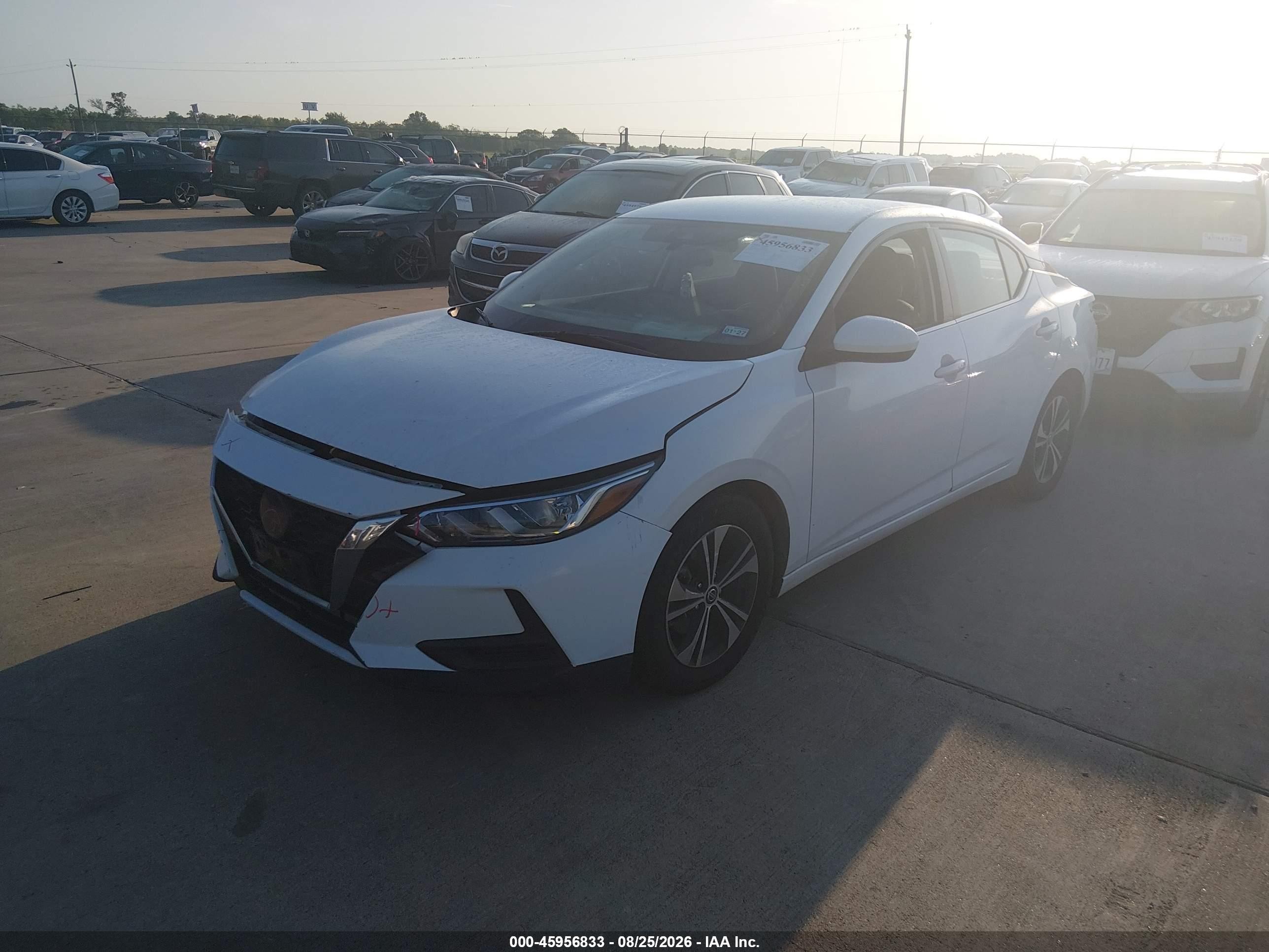 2022 Nissan Sentra Sv Xtronic Cvt White vin: 3N1AB8CV2NY218039