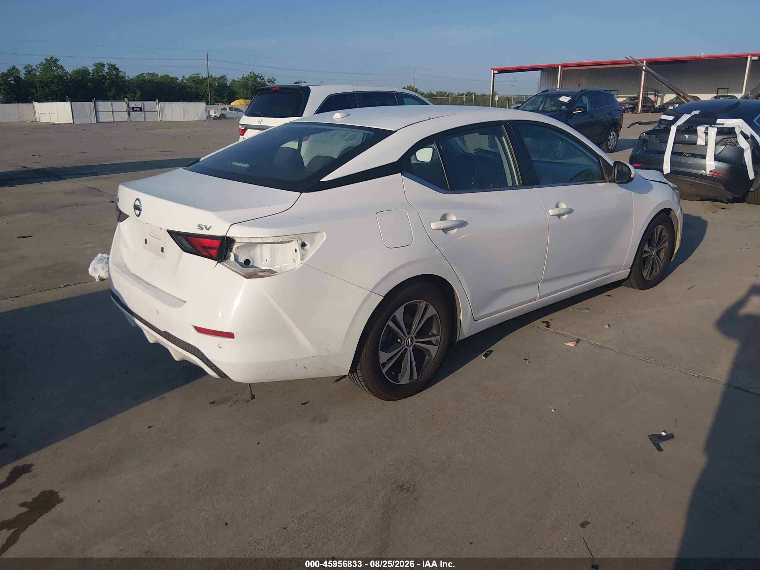 2022 Nissan Sentra Sv Xtronic Cvt White vin: 3N1AB8CV2NY218039