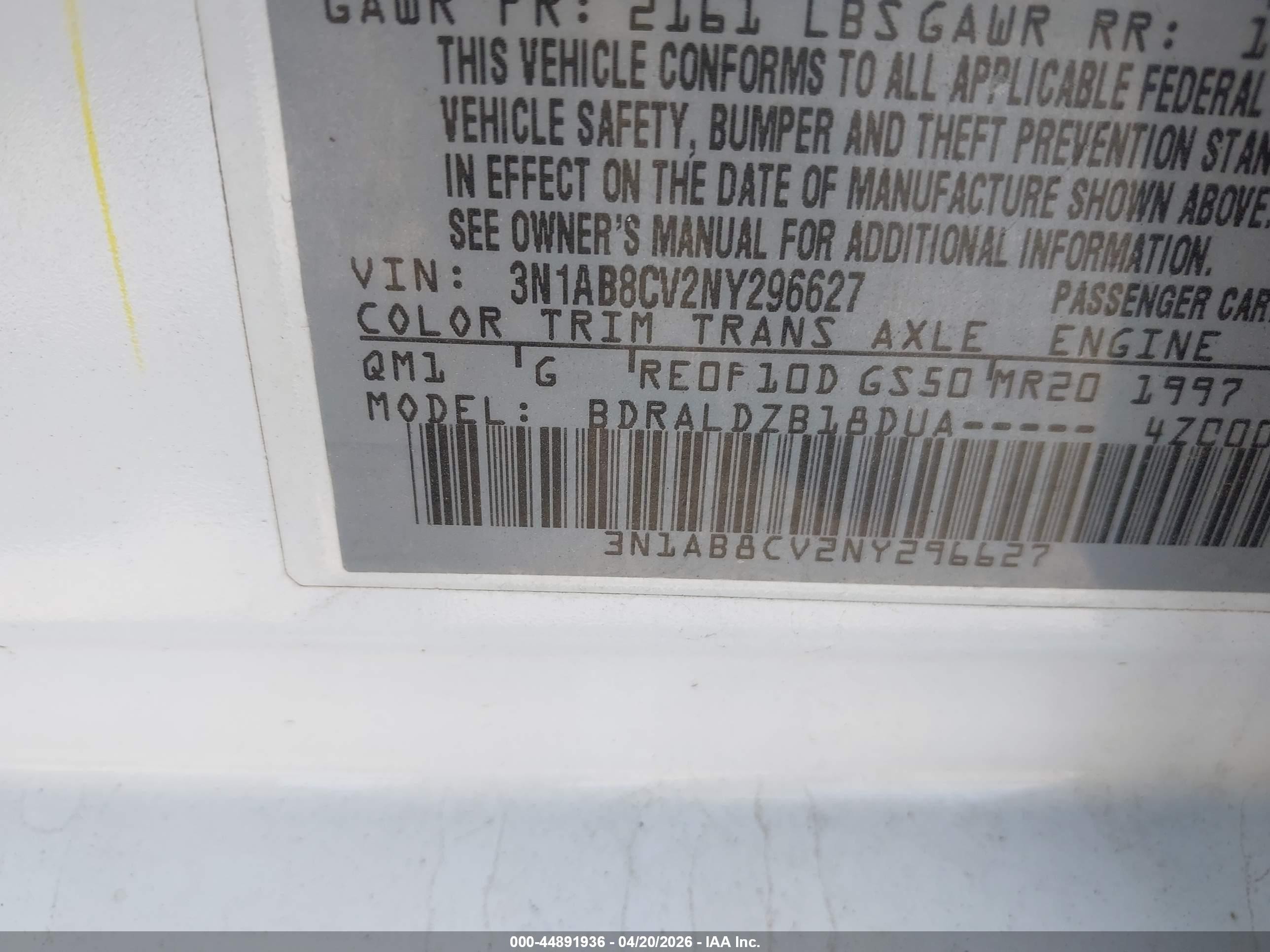 2022 Nissan Sentra Sv Xtronic Cvt Белый vin: 3N1AB8CV2NY296627
