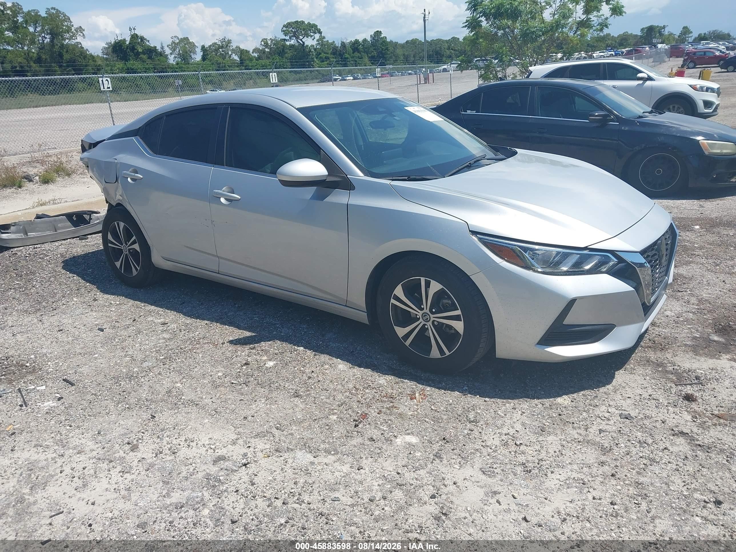 2022 Nissan Sentra Sv Xtronic Cvt Silver vin: 3N1AB8CV2NY315855