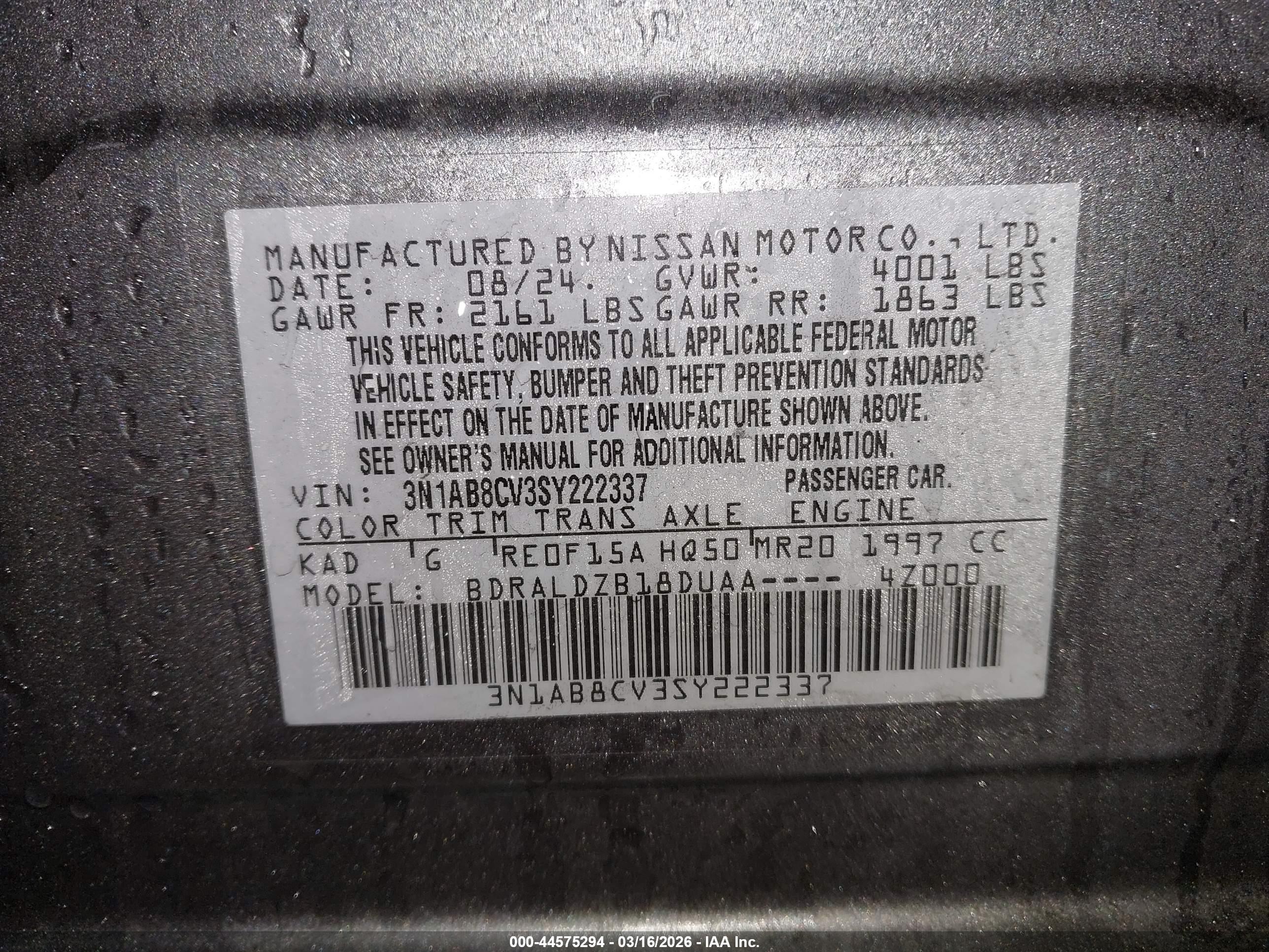 2025 Nissan Sentra Sv Gray vin: 3N1AB8CV3SY222337
