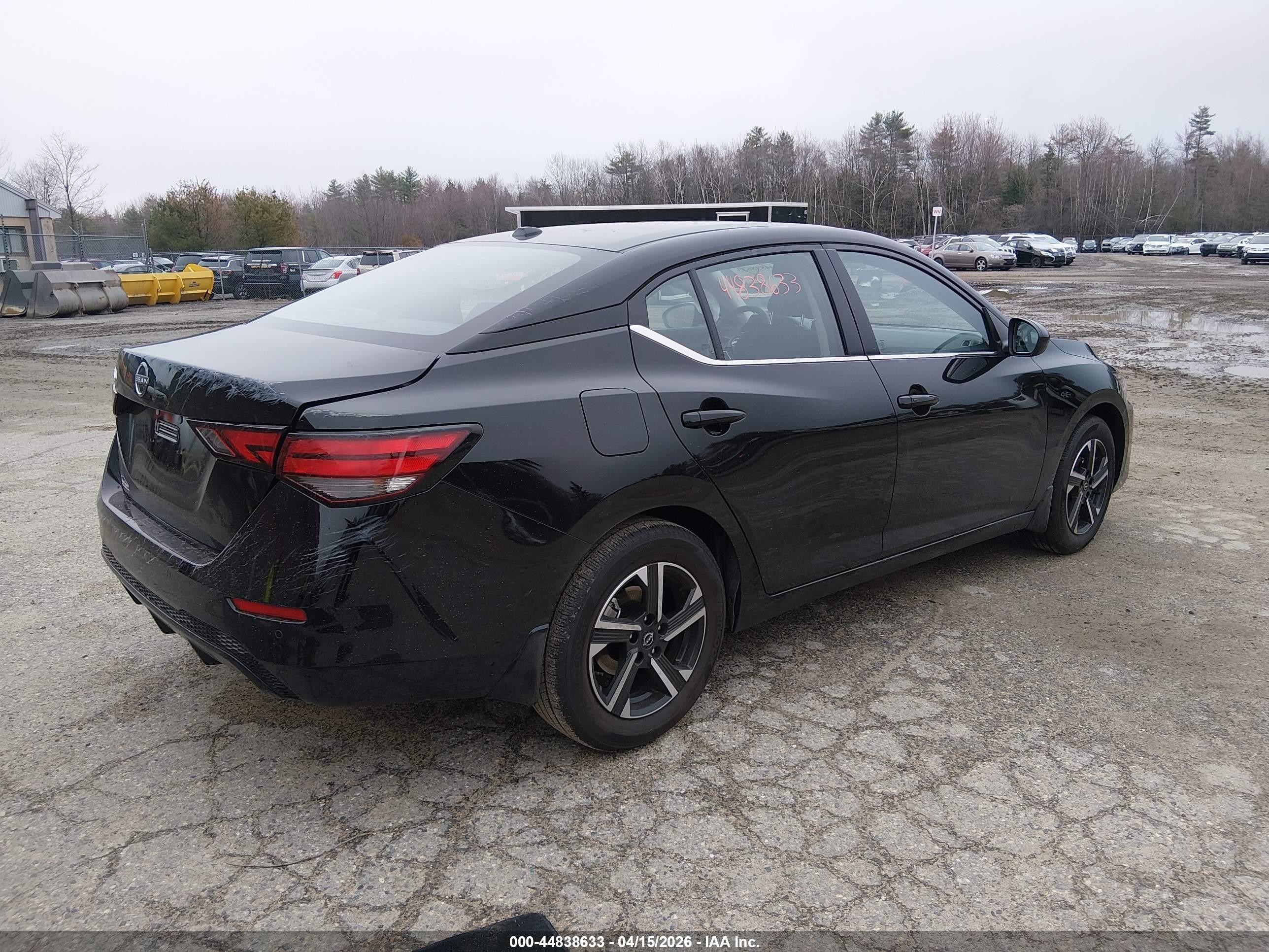 2025 Nissan Sentra Sv Черный vin: 3N1AB8CV3SY406158